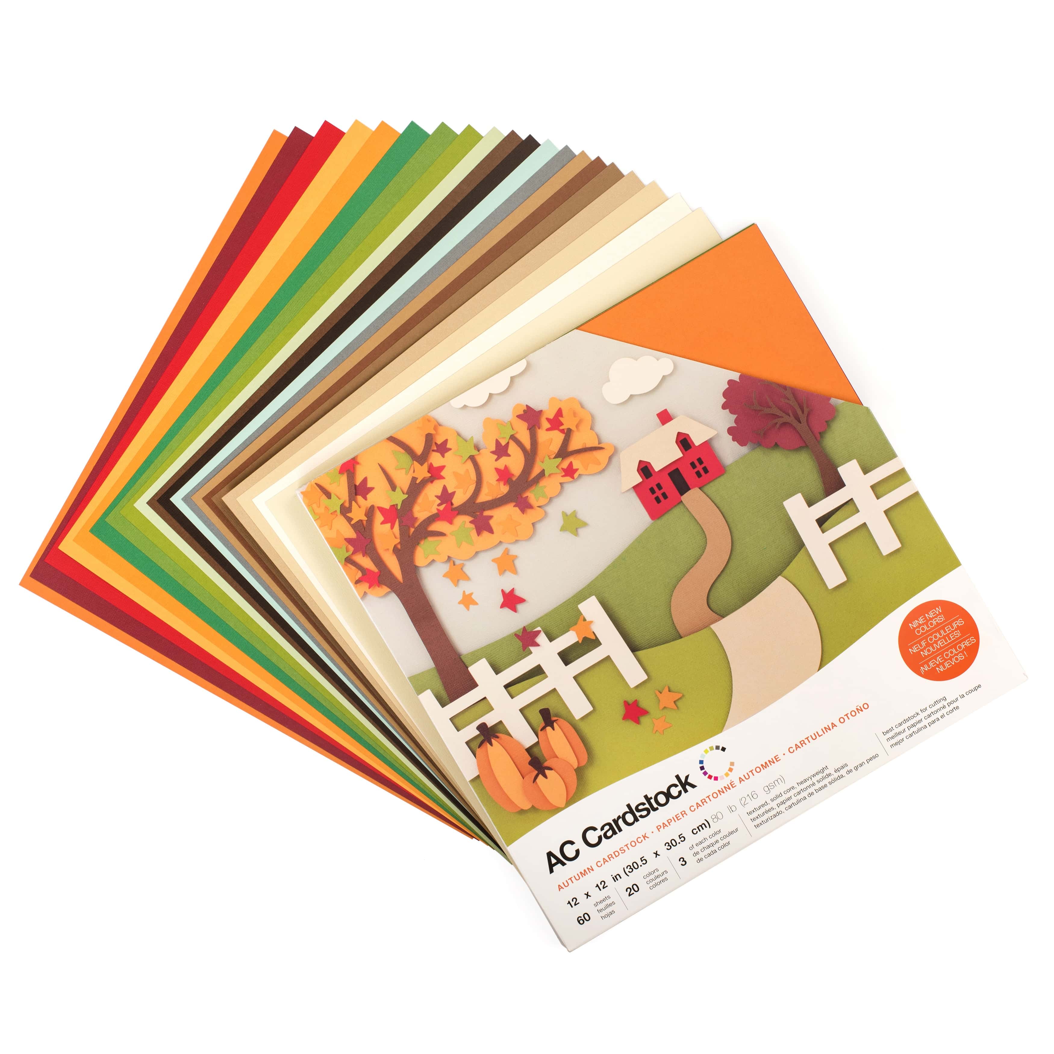 American Crafts Cardstock American Crafts - Autumn Colours 12" x 12" Cardstock - 60 Sheets