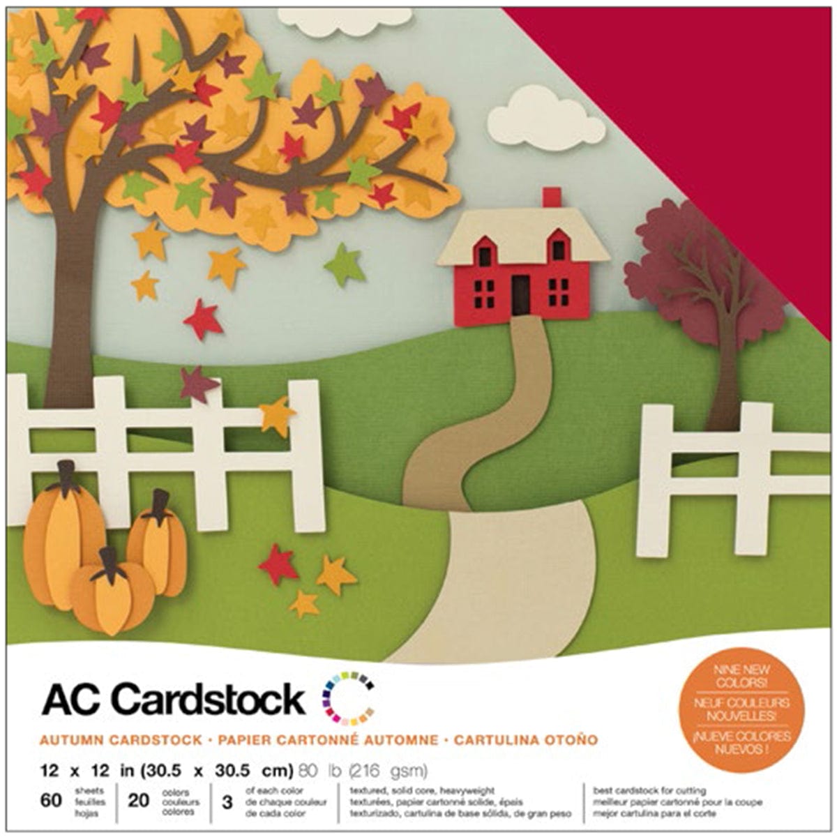 American Crafts Cardstock American Crafts Variety Cardstock Pack 12x12" 60/Pkg-Autumn