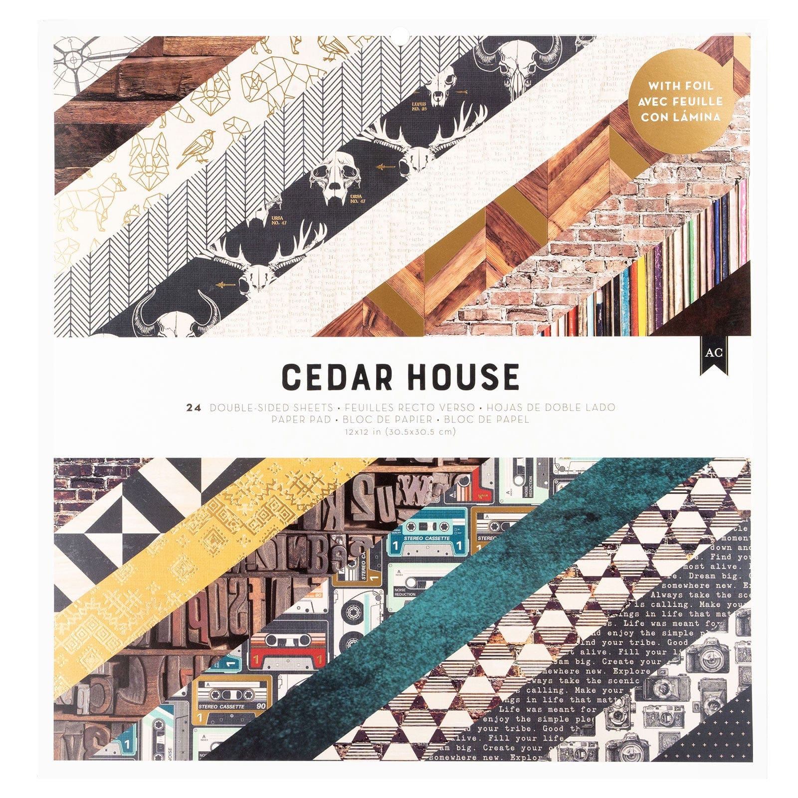 American Crafts Cardstock Cedar House Double-Sided 12x12" Paper Pad