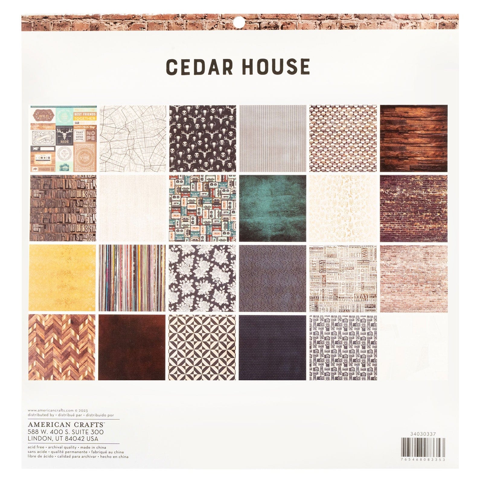 American Crafts Cardstock Cedar House Double-Sided 12x12" Paper Pad
