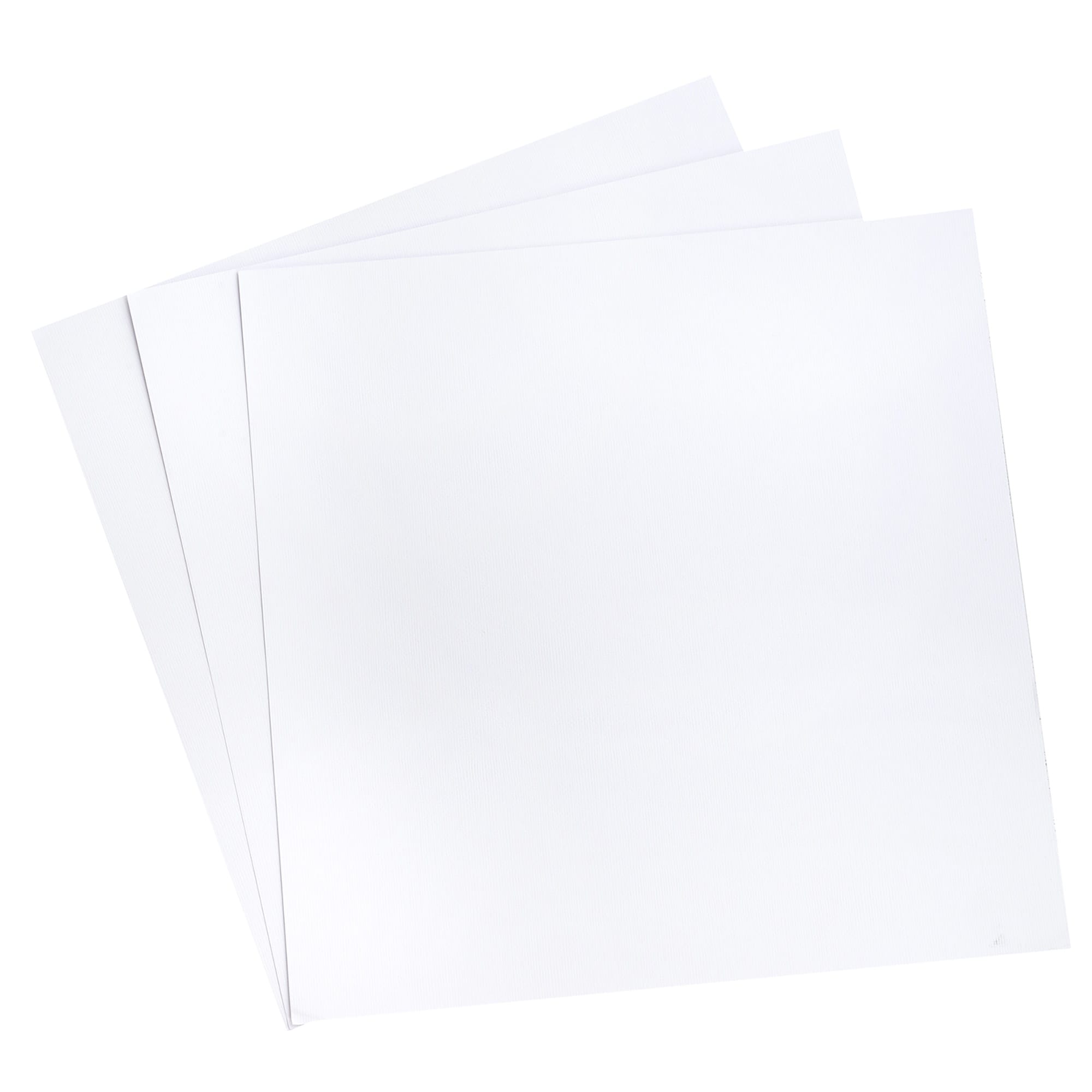 American Crafts Cardstock - Solid American Crafts - 12" x 12" Textured Cardstock – White – 60 Sheets