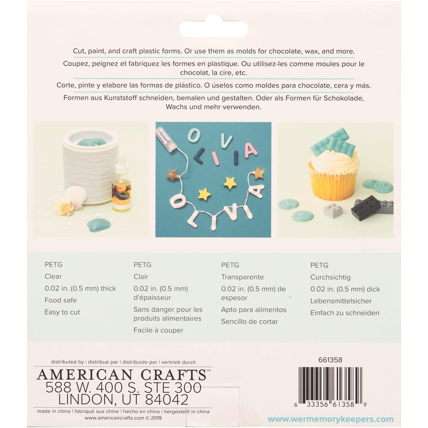 American Crafts Clay Metal Glass & Stone We R Makers - Mold Press Clear Plastic Sheets - 40 Pack