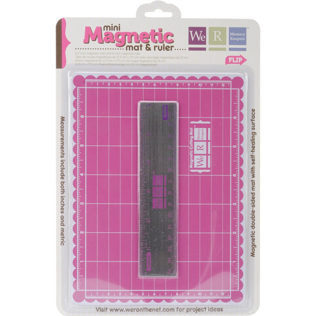American Crafts Cutting Tools Mini Magnetic Cutting Mat & Ruler Set-6" Ruler