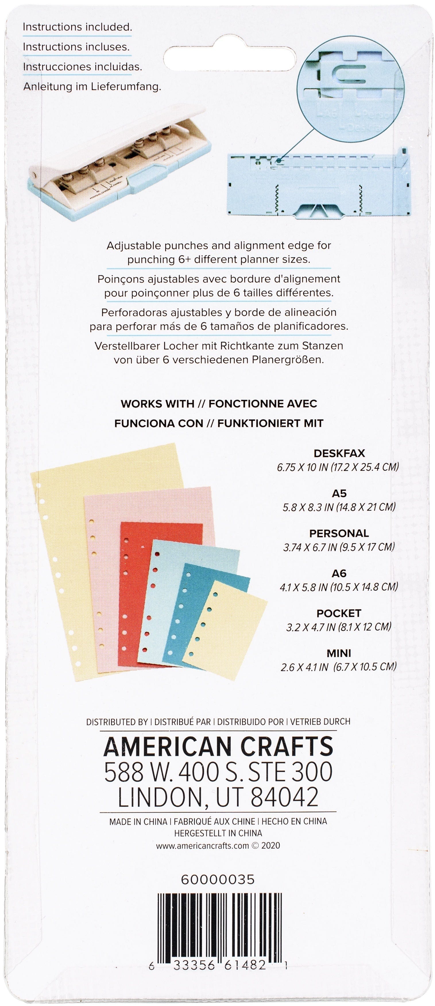 American Crafts Cutting Tools We R Makers 6 Hole Punch-Planner