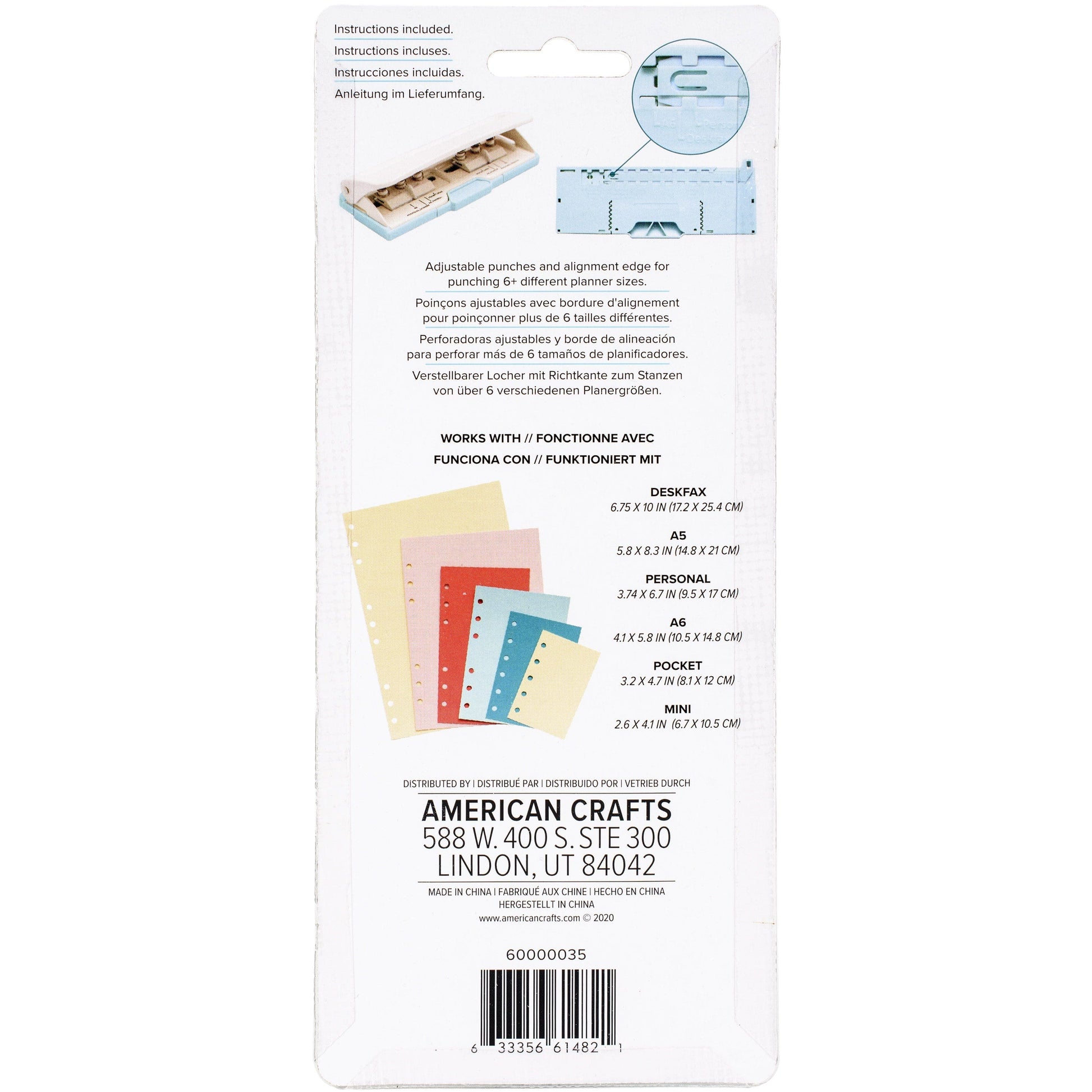 American Crafts Cutting Tools We R Makers – Adjustable 6-Hole Punch