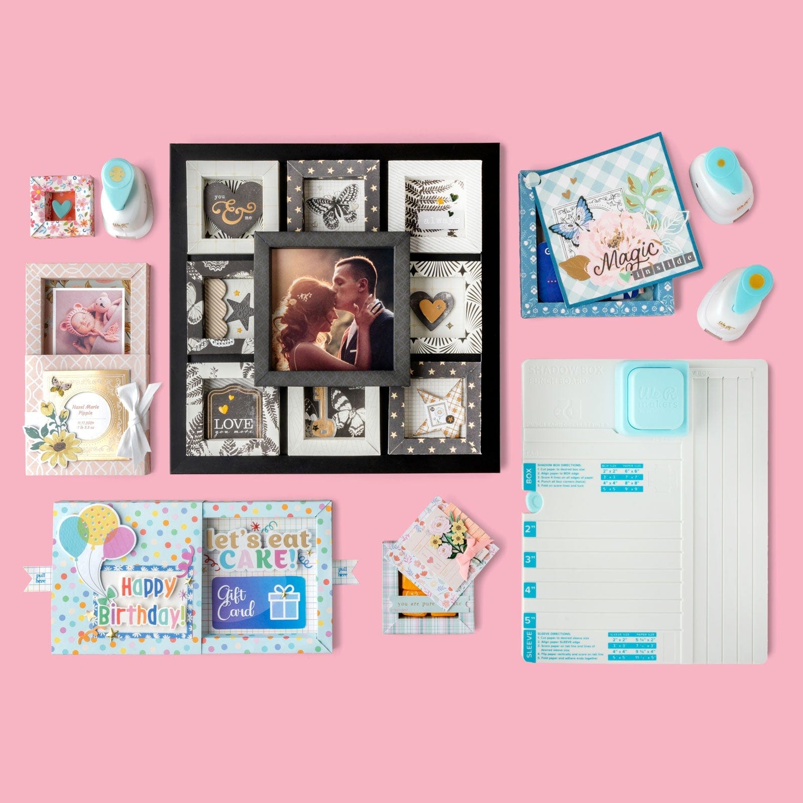 American Crafts Cutting Tools We R Makers Shadow Box Punch Board