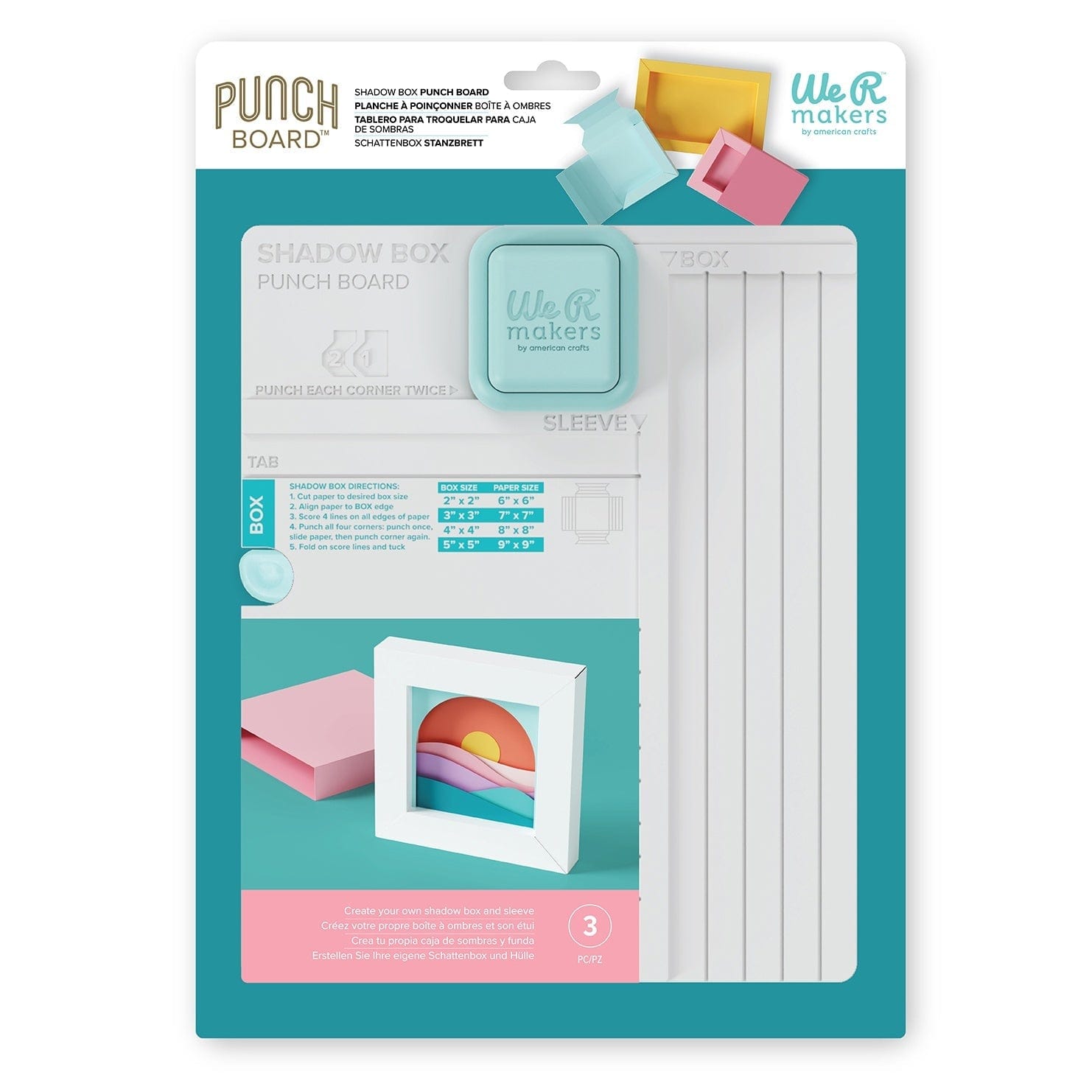 American Crafts Cutting Tools We R Makers Shadow Box Punch Board