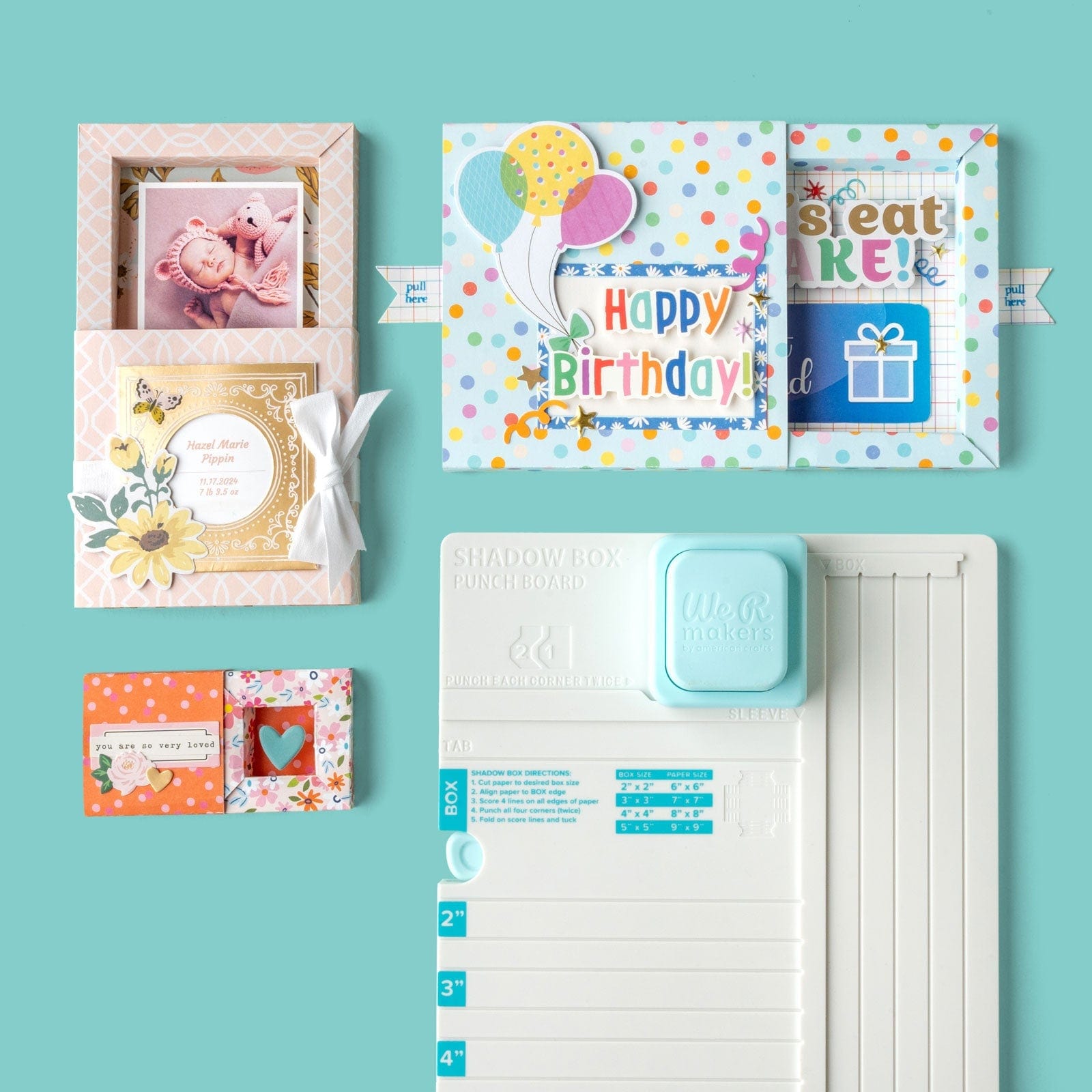 American Crafts Cutting Tools We R Makers Shadow Box Punch Board