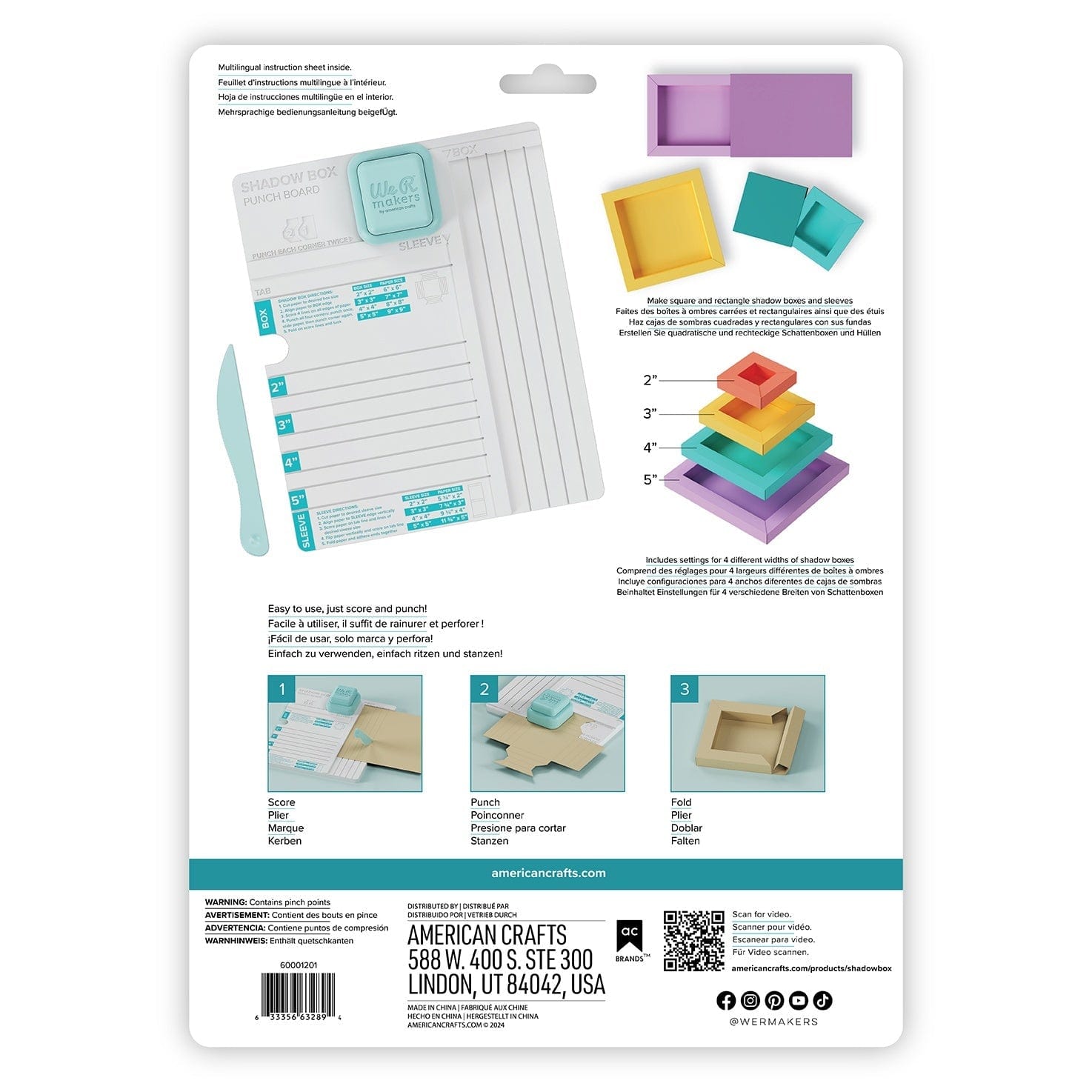 American Crafts Cutting Tools We R Makers Shadow Box Punch Board