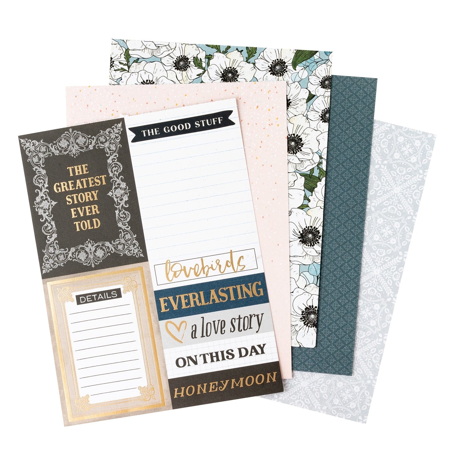 American Crafts Embellishments A Perfect Match 6x8" Double-Sided Paper Pad with Gold Foil