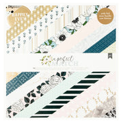 American Crafts Embellishments A Perfect Match Double-Sided 12x12" Paper Pad with Gold Foil
