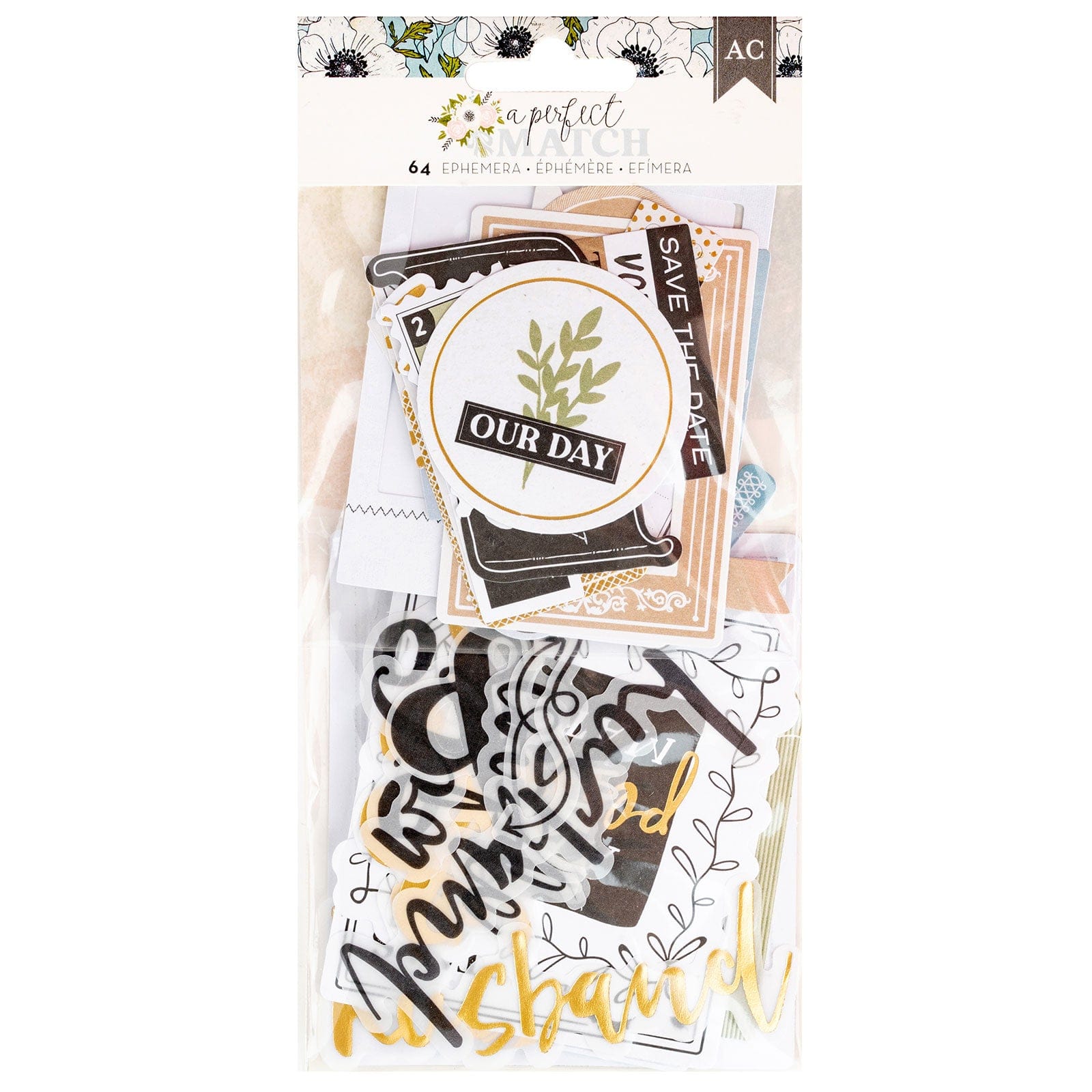 American Crafts Embellishments American Crafts A Perfect Match Ephemera Journaling Die Cut Shapes- 61 Piece