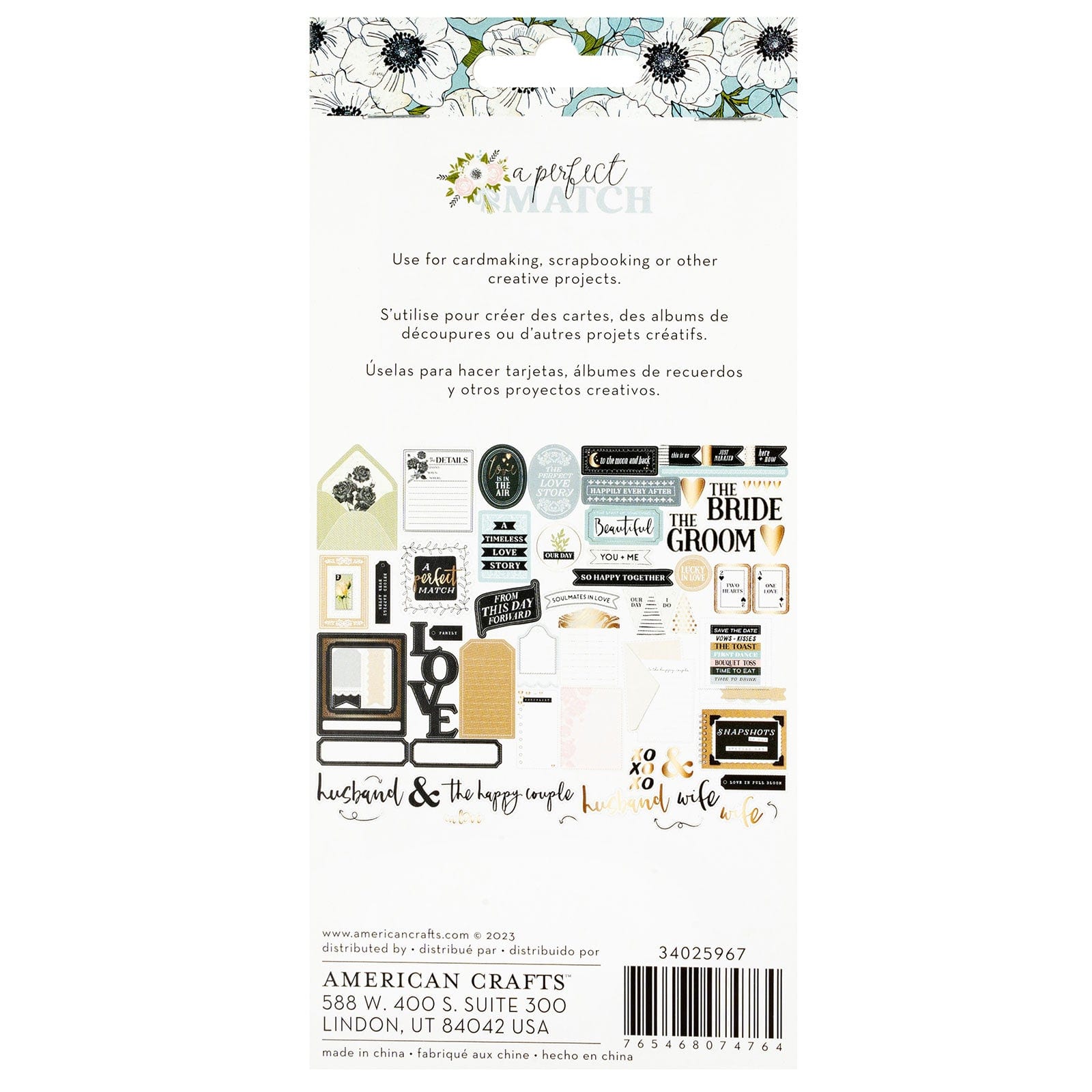 American Crafts Embellishments American Crafts A Perfect Match Ephemera Journaling Die Cut Shapes- 61 Piece