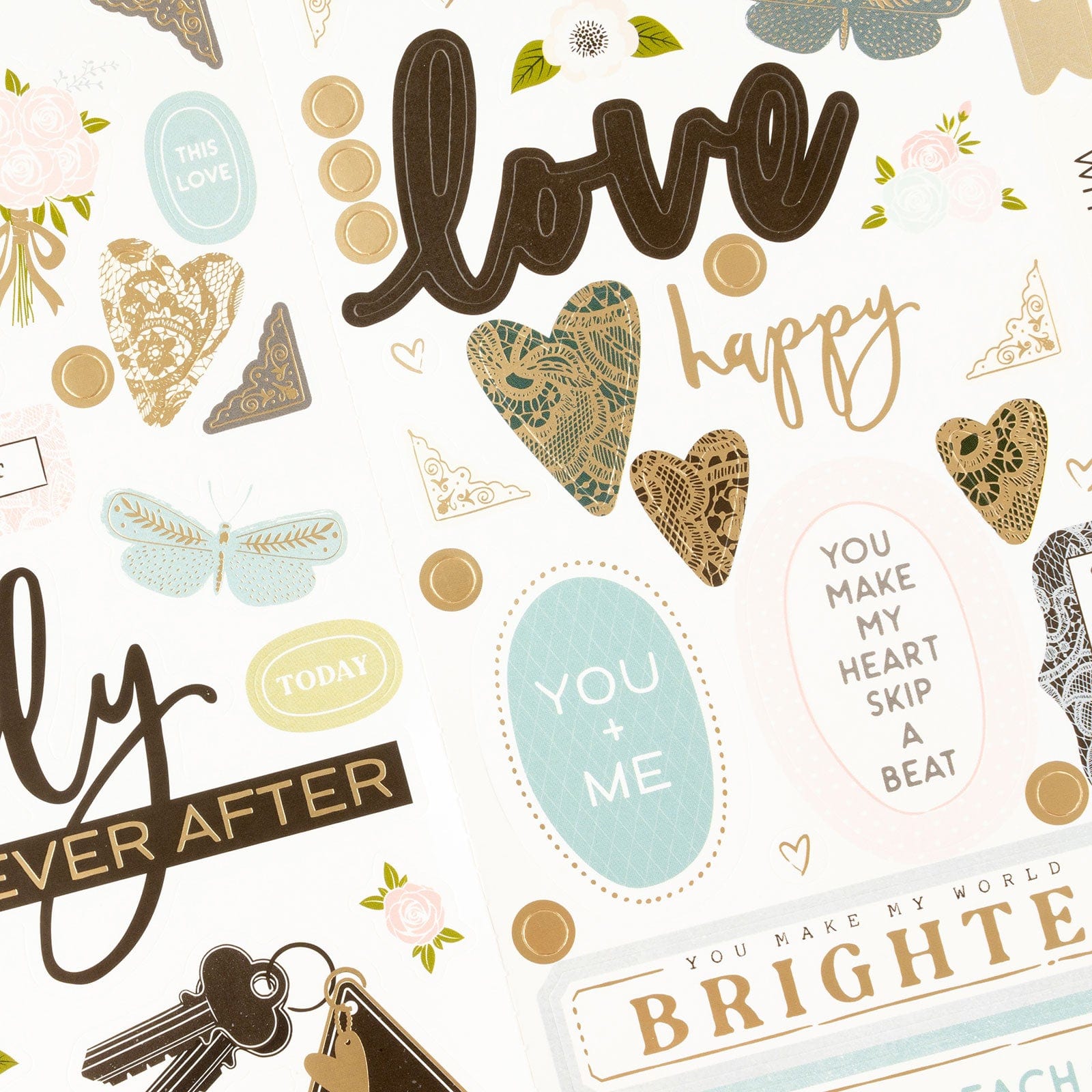 American Crafts Embellishments American Crafts A Perfect Match Foil Stickers - 109 Piece