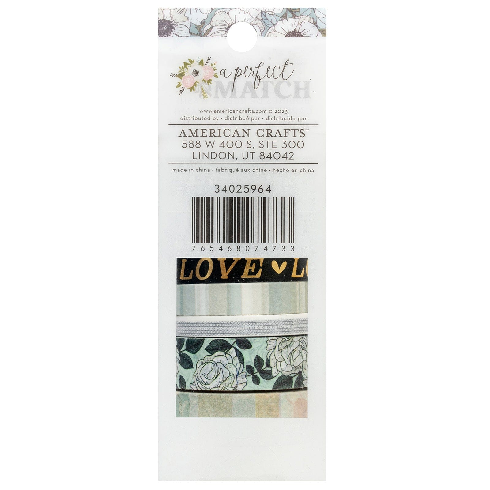 American Crafts Embellishments American Crafts A Perfect Match Washi Tape - 8 Pack