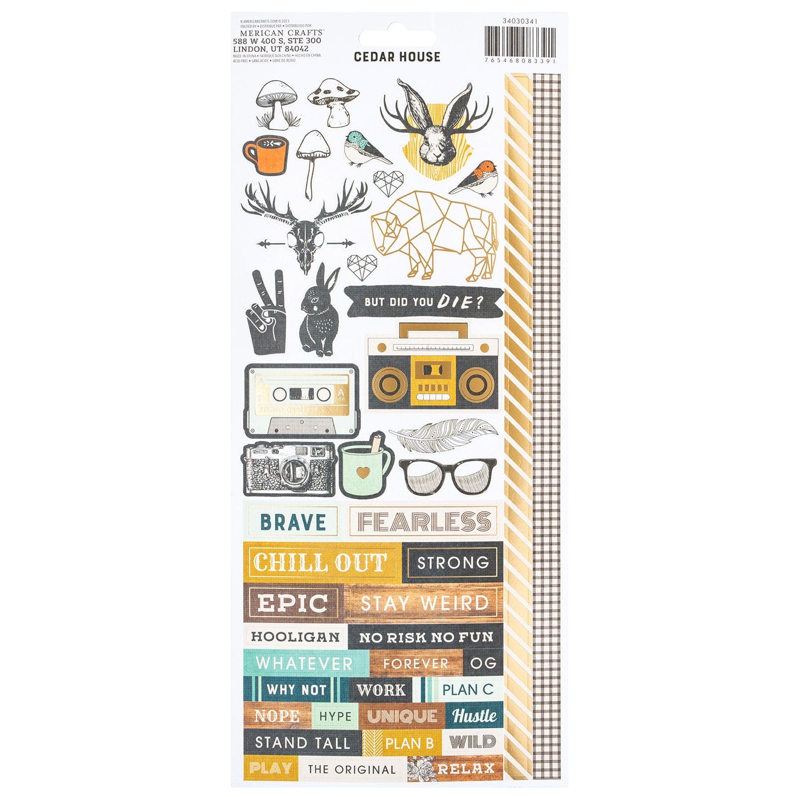 American Crafts Embellishments American Crafts Cedar House Icon Stickers - 84 Piece