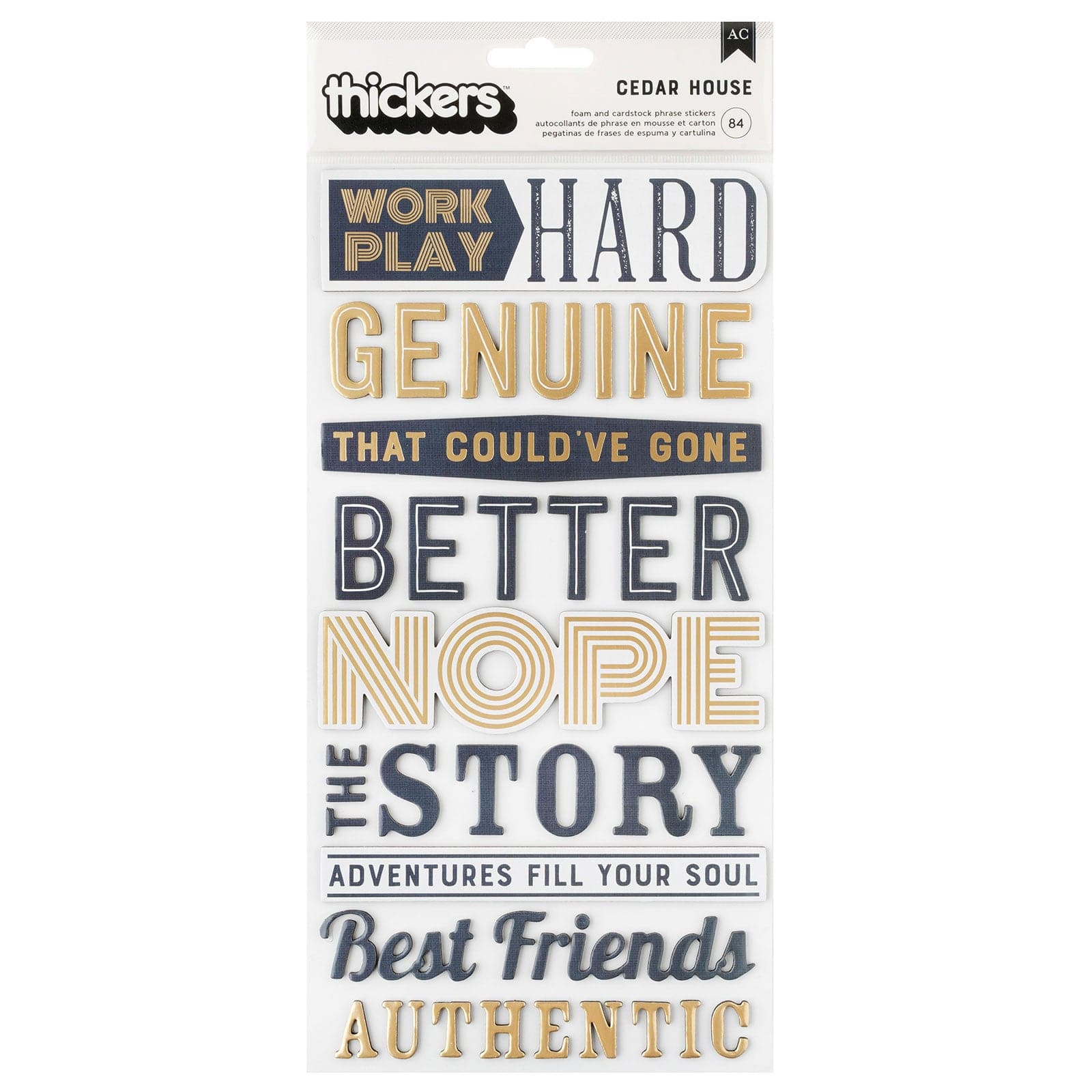 American Crafts Embellishments American Crafts Cedar House Thicker Phrase Stickers - 84 Piece