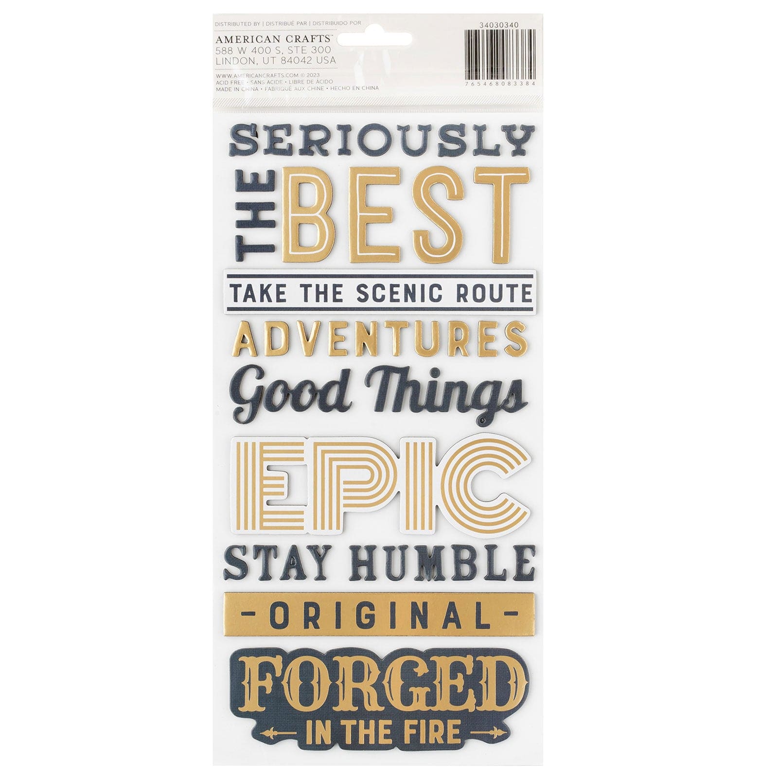 American Crafts Embellishments American Crafts Cedar House Thicker Phrase Stickers - 84 Piece