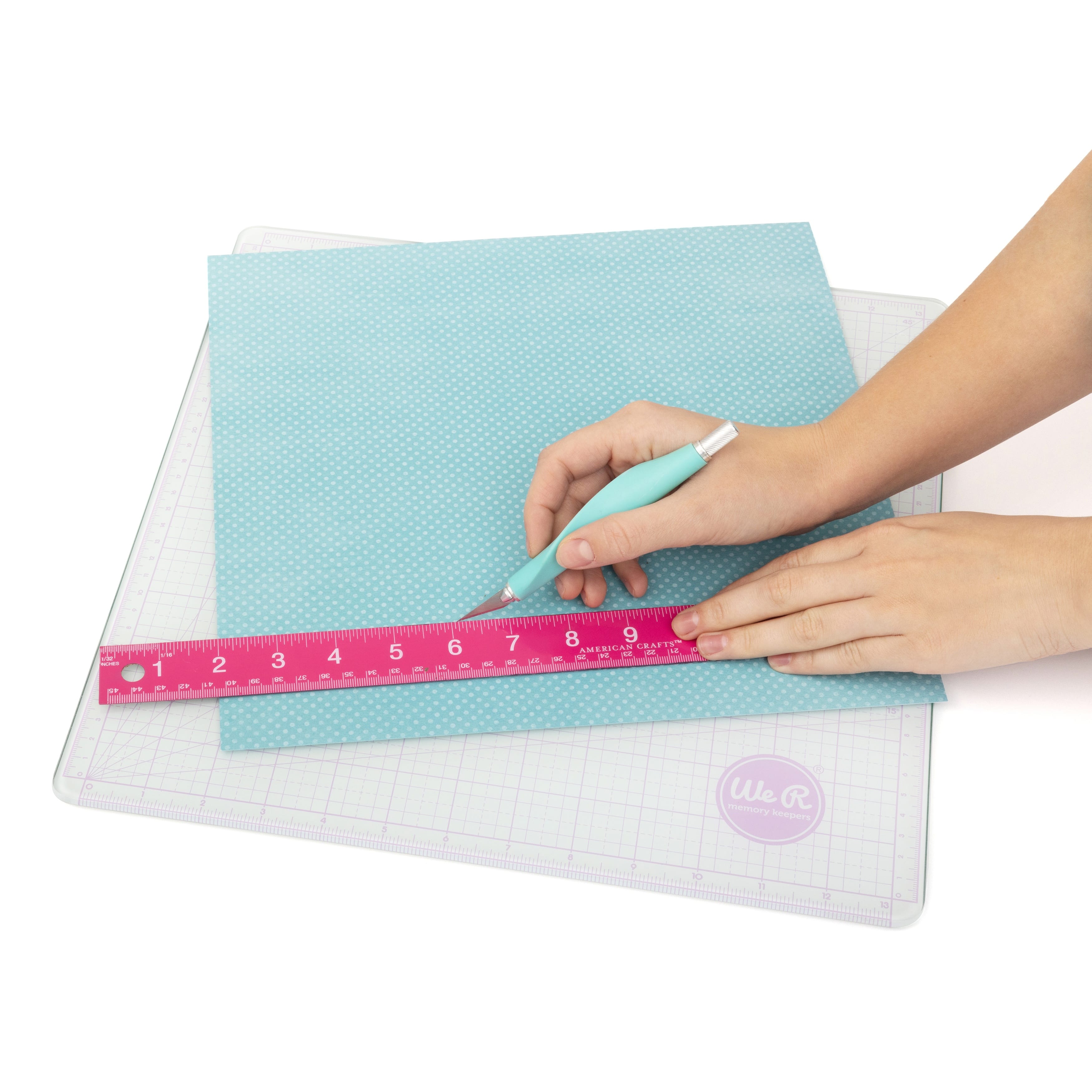 American Crafts Mats & Work Surfaces We R Makers – 13" x 13" Glass Cutting Mat