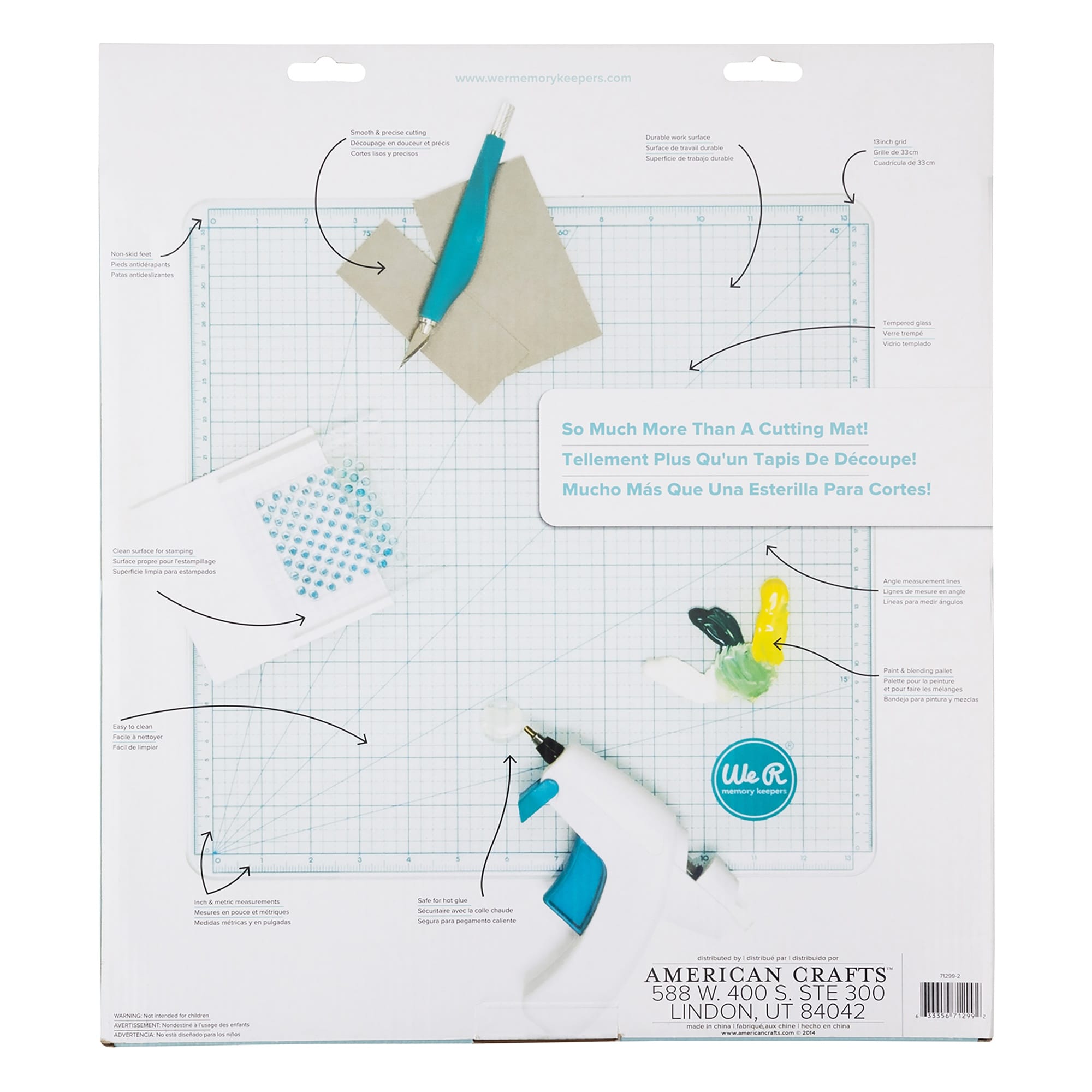 American Crafts Mats & Work Surfaces We R Makers – Glass Cutting Mat – 14" x 14"