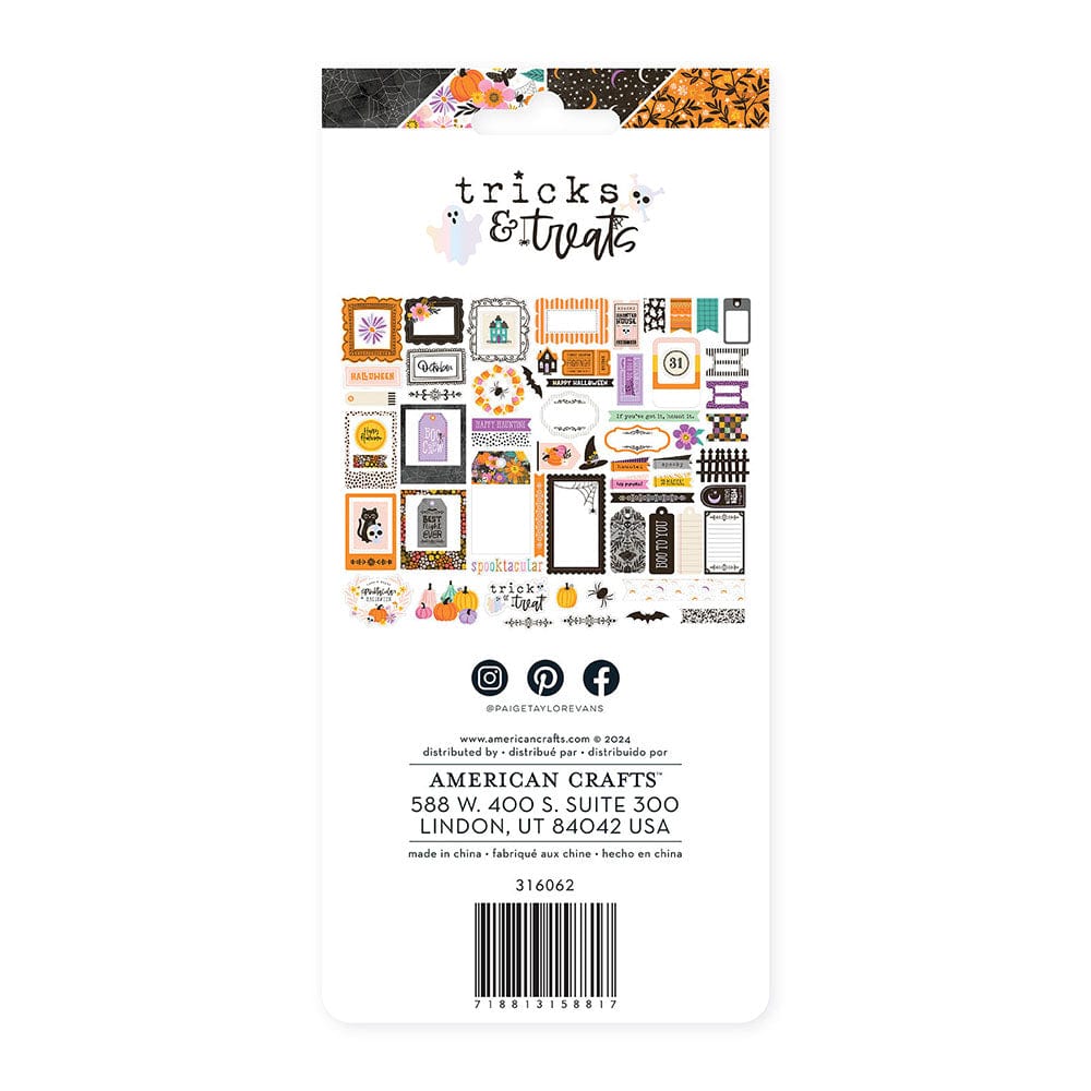 American Crafts Paige Evans Tricks & Treats Ephemera Journaling - 316062