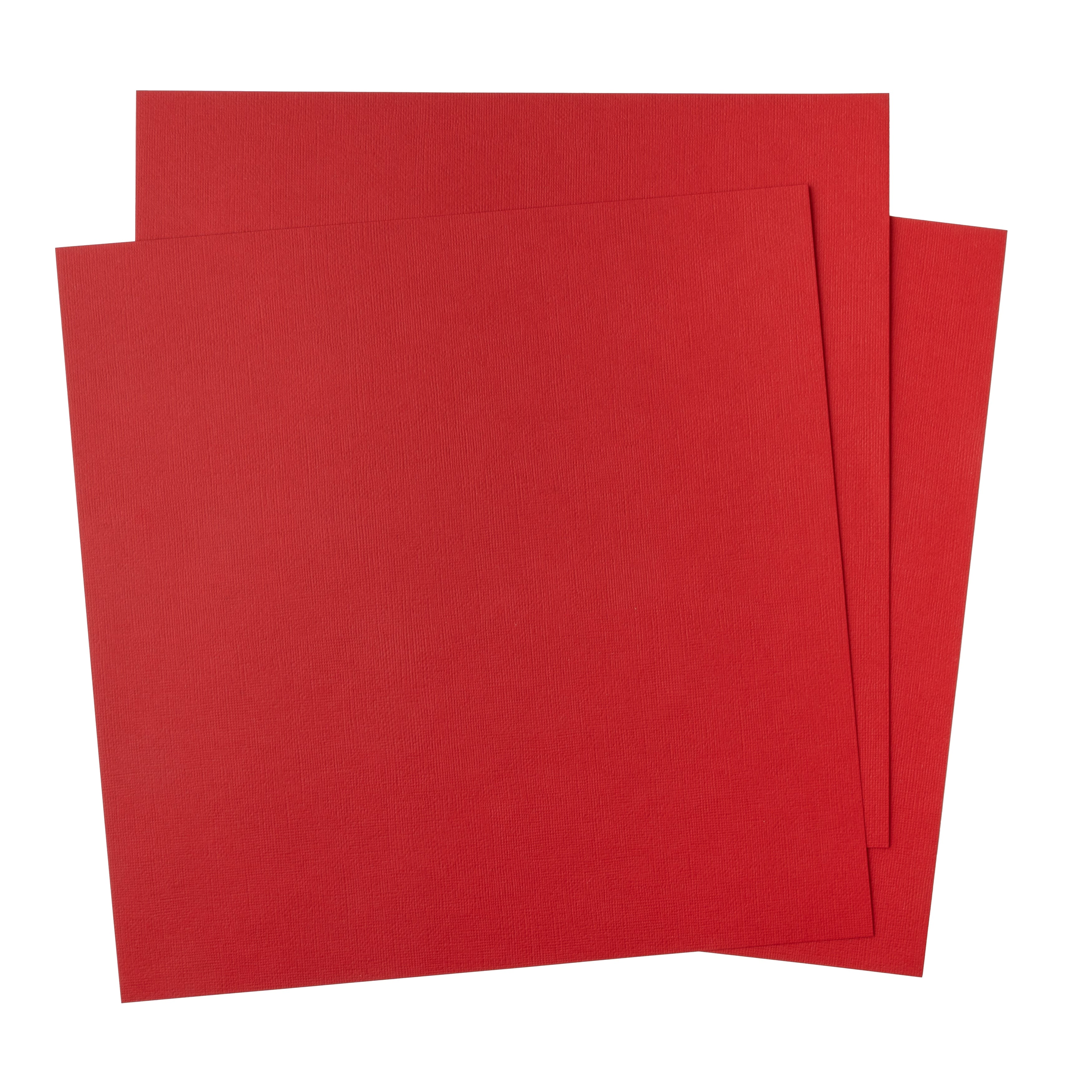American Crafts Solid Color Papers American Crafts - 12" x 12" Solid Crimson Textured Cardstock – 60 Sheets