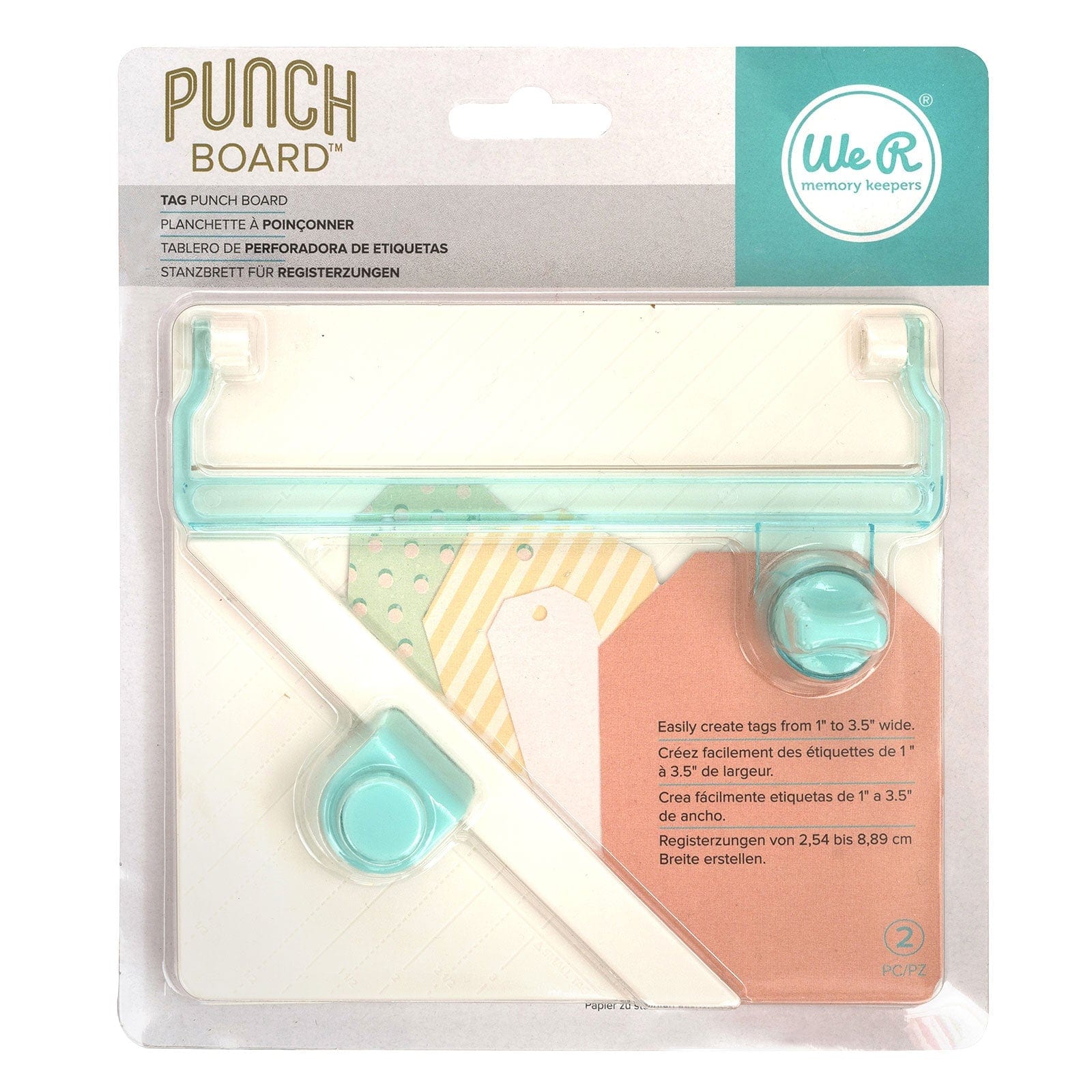 American Crafts Tools We R Makers Tag Punch Board