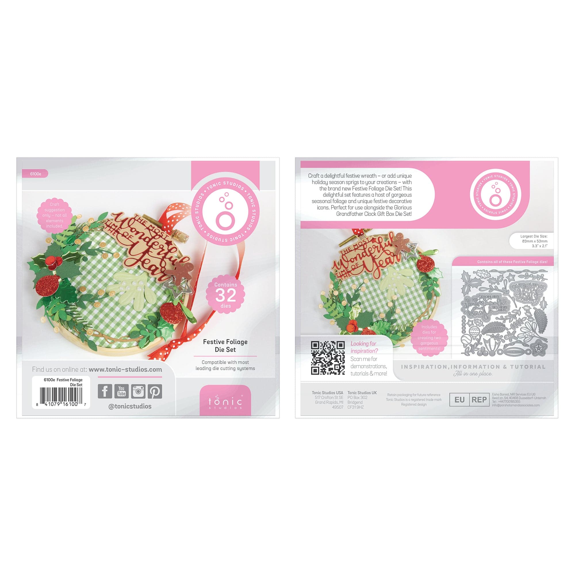 American Crafts UK Festive Foliage Die Set