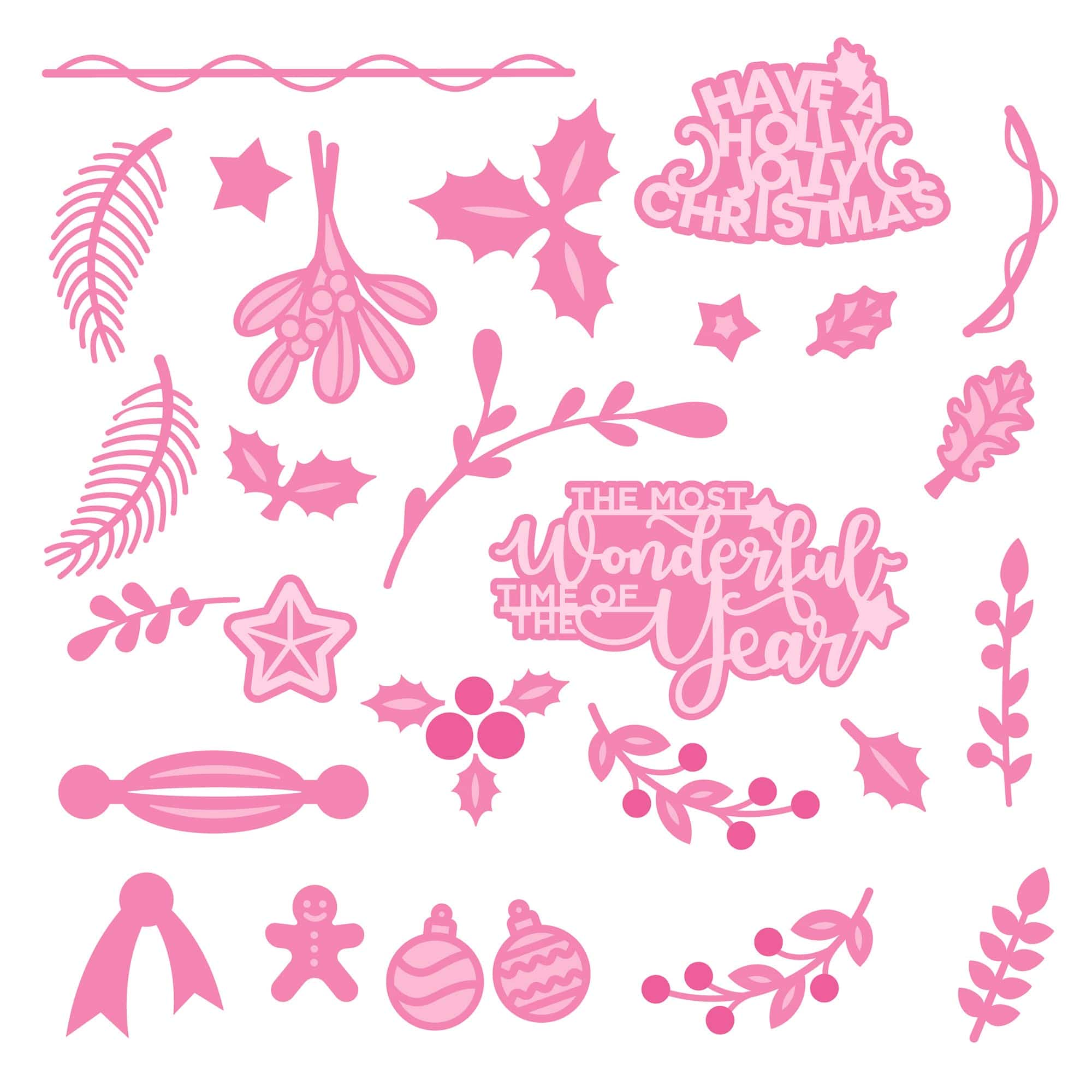 American Crafts UK Festive Foliage Die Set