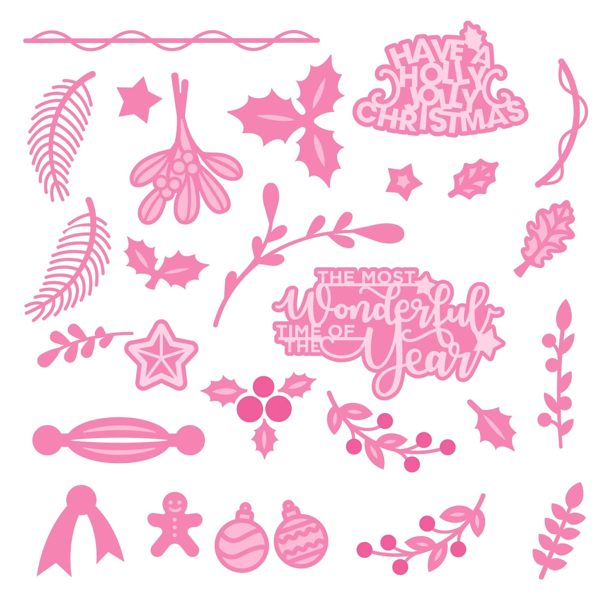 American Crafts UK Festive Foliage Die Set