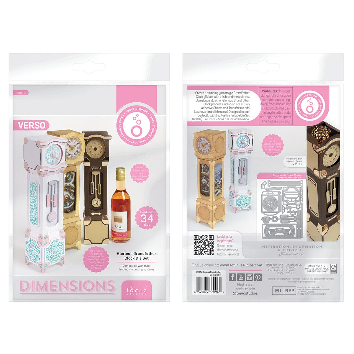 American Crafts UK Glorious Grandfather Clock Gift Box Die Set