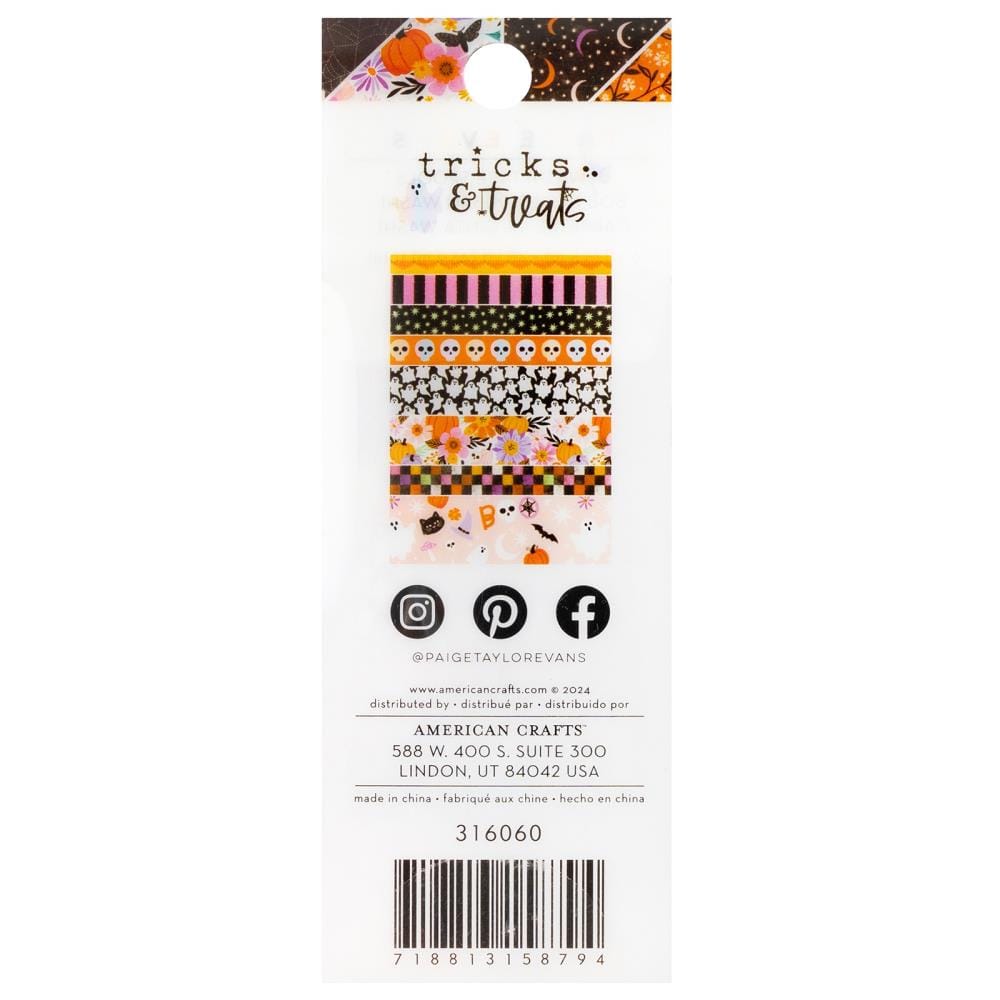 American Crafts Washi Tape Paige Evans - Tricks And Treats Collection - Washi Tape - 8 pcs - 316060
