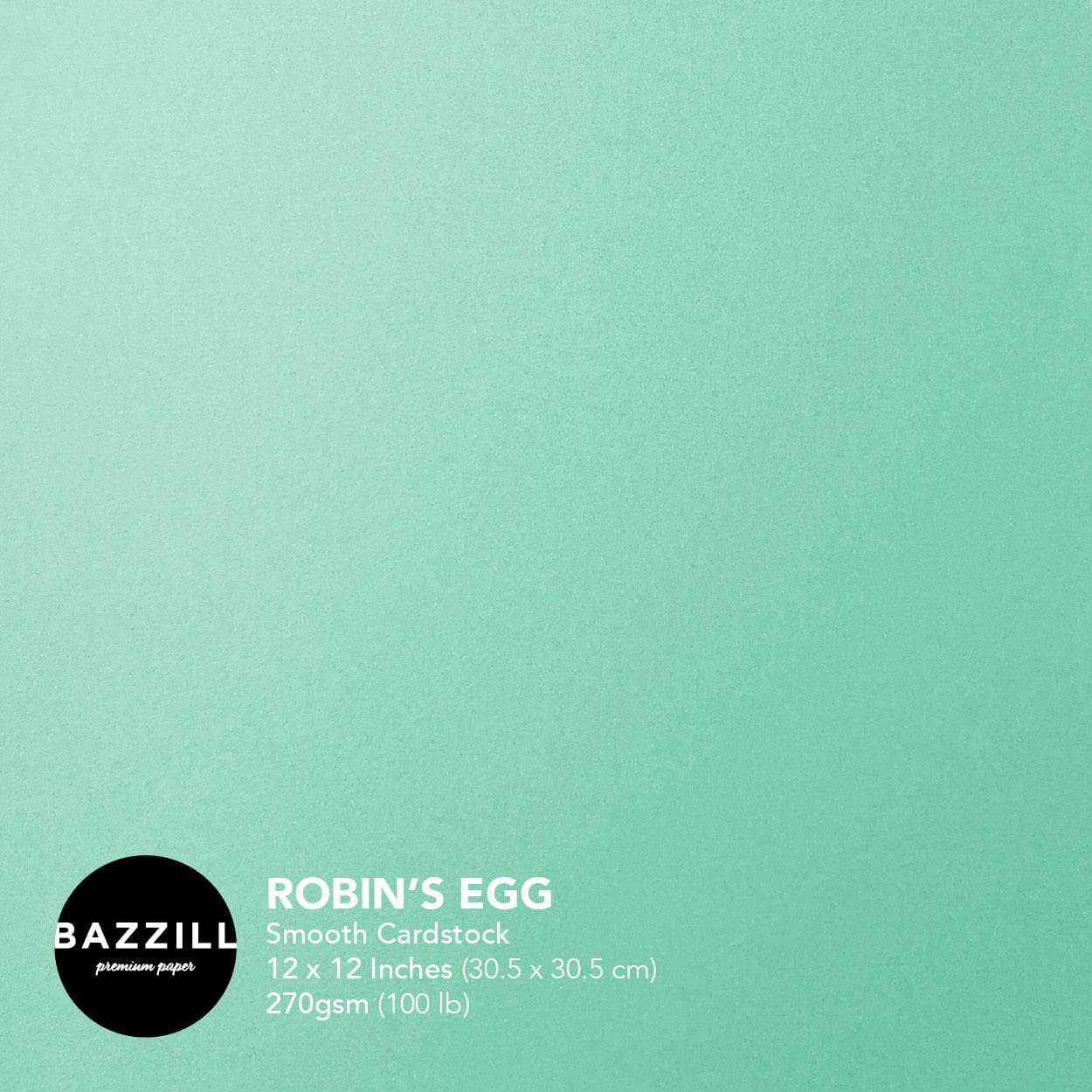 Bazzill Cardstock Bazzill Card Shoppe Heavyweight 12x12" Cardstock - 25 Sheets, Robin's Egg