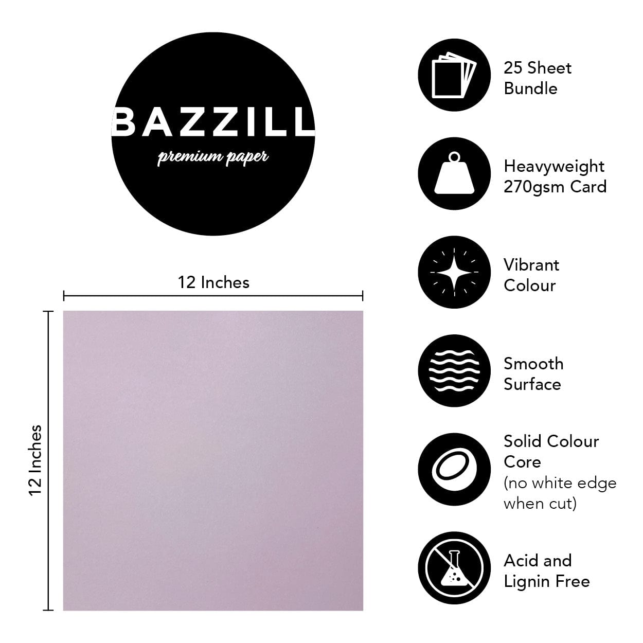Bazzill Cardstock Bazzill Card Shoppe Heavyweight 12x12" Cardstock - 25 Sheets, Sour Grape