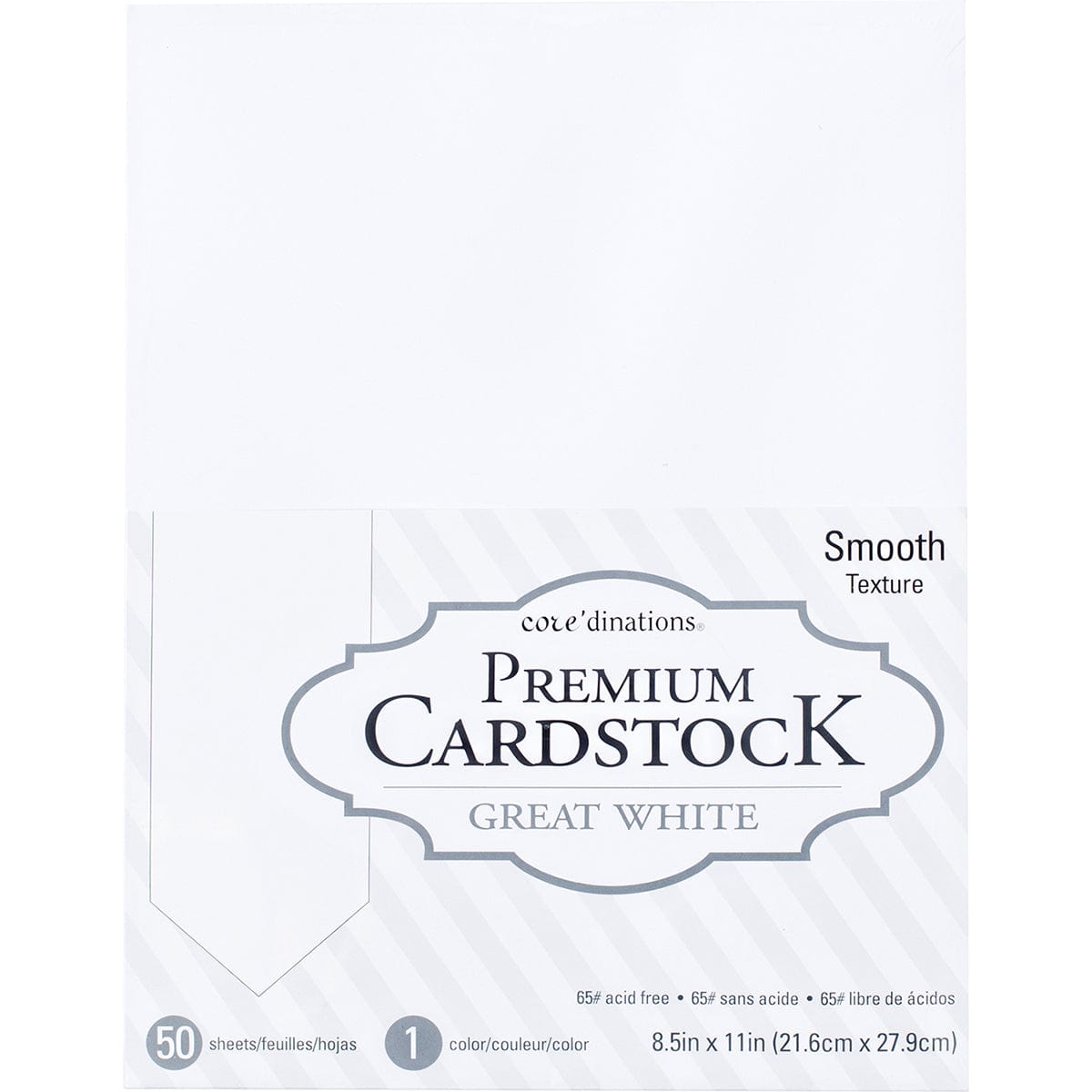 Core'dinations Cardstock - Solid Core'dinations Value Pack Smooth Cardstock 8.5x11" 50/Pkg-Great White