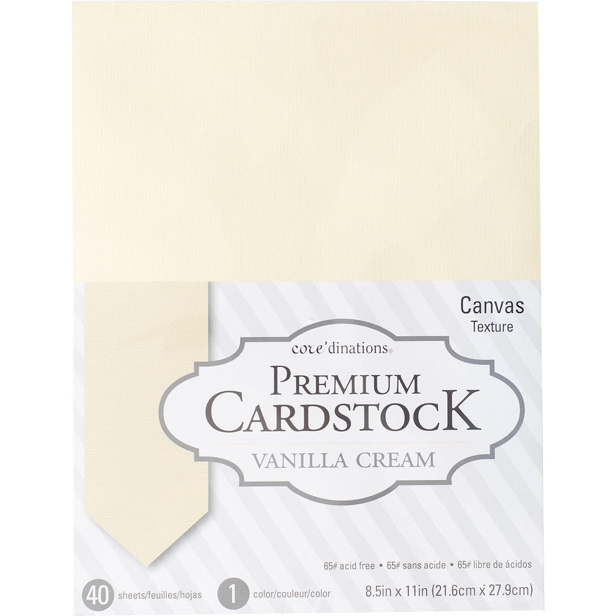 Core'dinations Cardstock - Solid Core'dinations Value Pack Textured Vanilla Cream 8.5x11" Cardstock