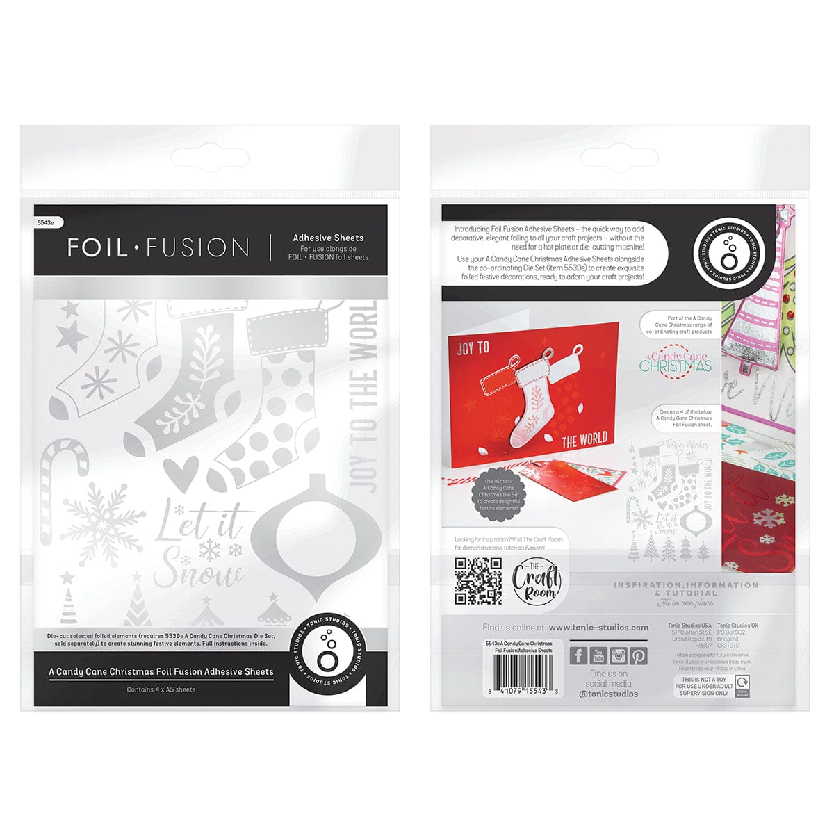 Craft Perfect Adhesives A Candy Cane Foil Fusion Adhesive Sheets - 5543e