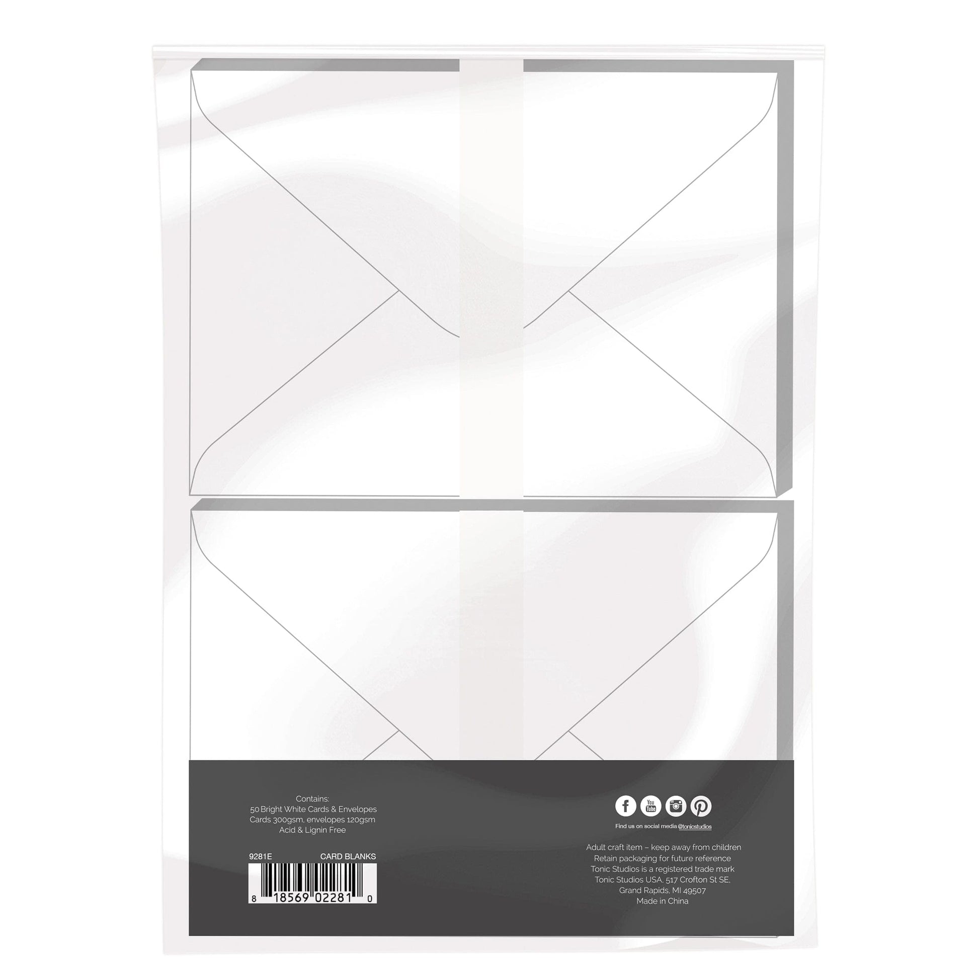 Craft Perfect Card Blanks & Envelopes Craft Perfect - 50 Pack Bright White Card Blanks & Envelopes 5" x 7" - 9281E