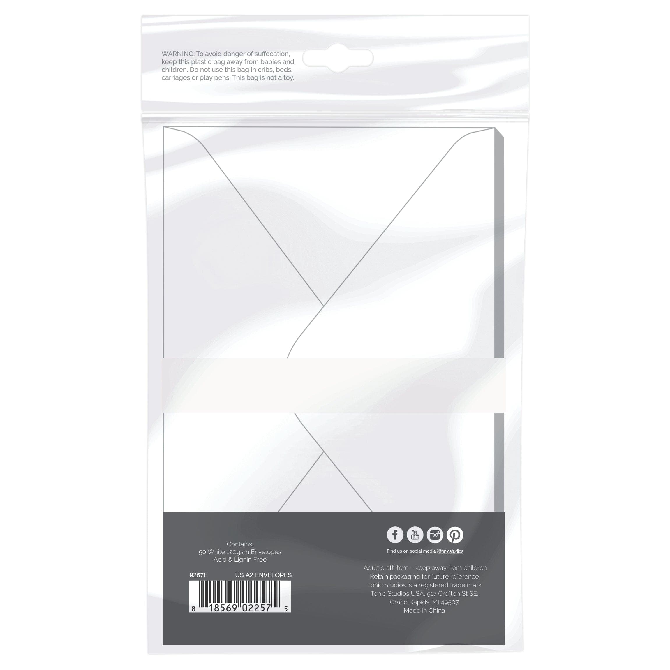 Craft Perfect Card Blanks & Envelopes Craft Perfect - 50 Pack Bright White Envelopes US A2 - 9257E