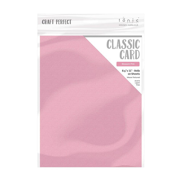 Craft Perfect Classic Card 8.5x11 Blossom Pink Weave Textured Cardstock (10 pack) - 9666e