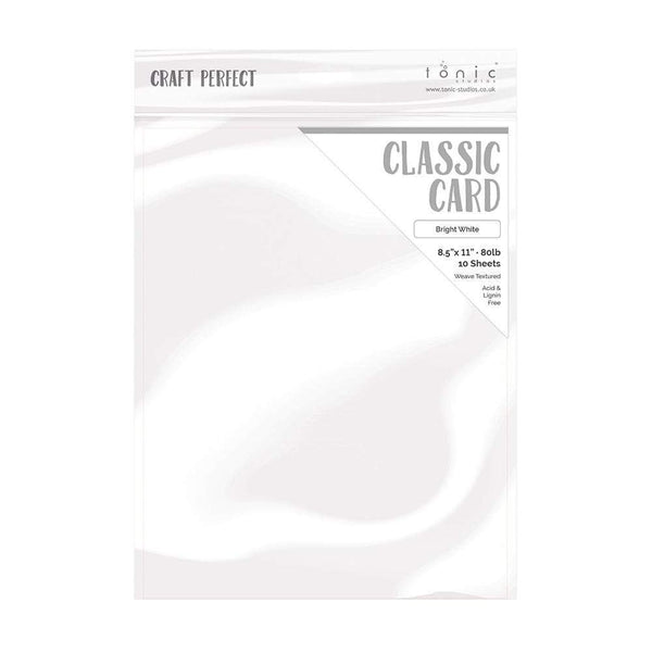 Craft Perfect Classic Card 8.5x11 Bright White Weave Textured Cardstock (10 pack) - 9616e