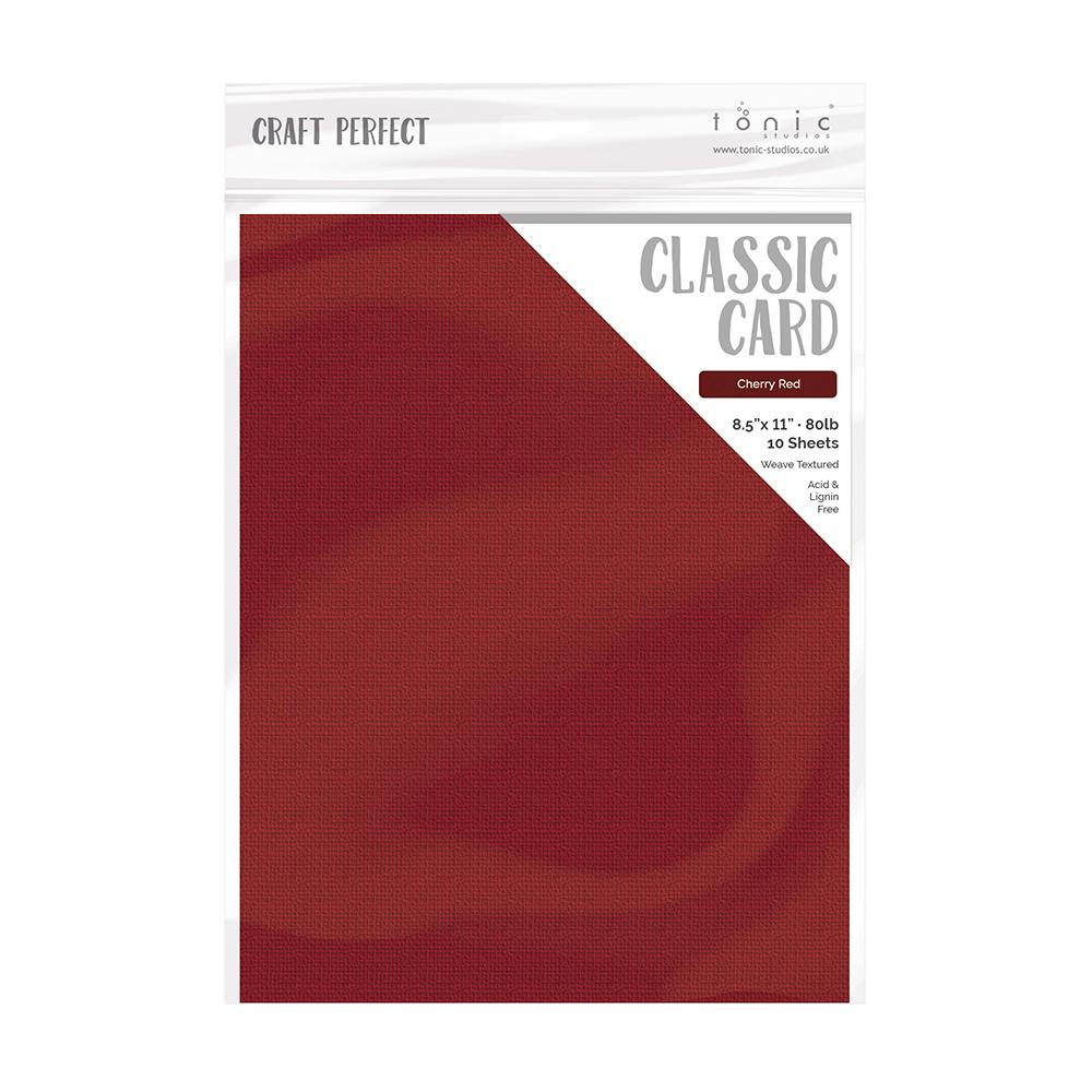 Craft Perfect Classic Card 8.5x11 Cherry Red Weave Textured Cardstock (10 pack) - 9676e