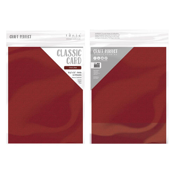 Craft Perfect Classic Card 8.5x11 Cherry Red Weave Textured Cardstock (10 pack) - 9676e