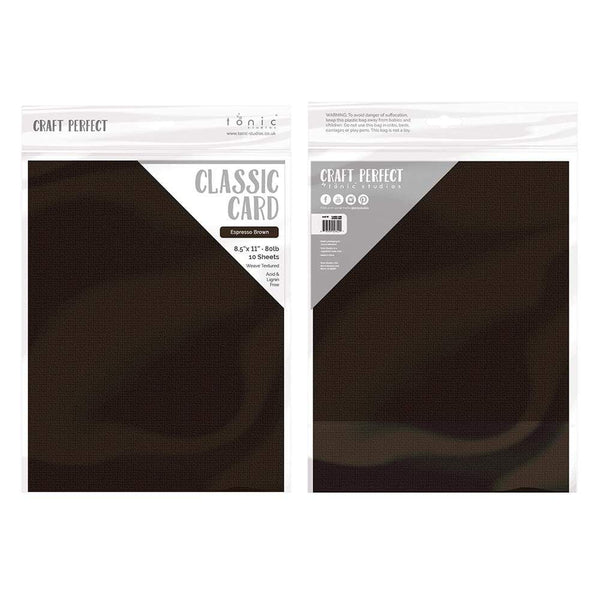 Craft Perfect Classic Card 8.5x11 Espresso Brown Weave Textured Cardstock (10 pack) - 9624e