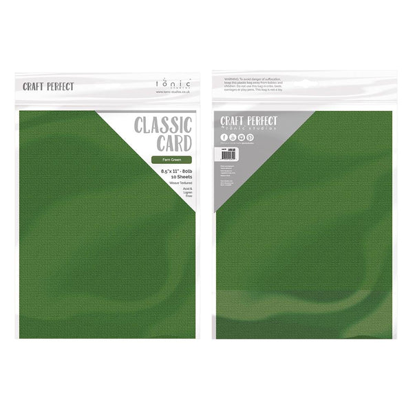 Craft Perfect Classic Card 8.5x11 Fern Green Weave Textured Cardstock (10 pack) - 9637e