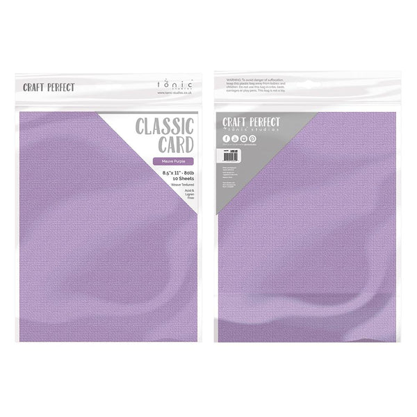 Craft Perfect Classic Card 8.5x11 Mauve Purple Weave Textured Cardstock (10 pack) - 9652e