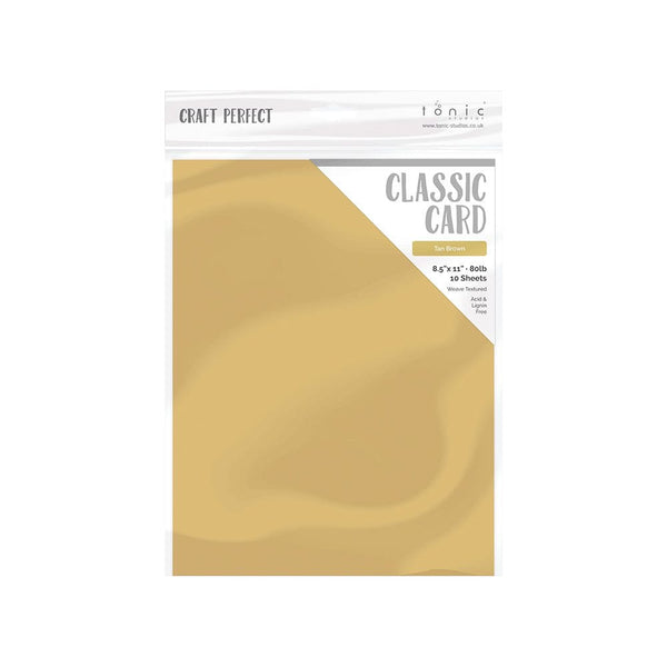 Craft Perfect Classic Card 8.5x11 Tan Brown Weave Textured Cardstock (10 pack) - 9719e