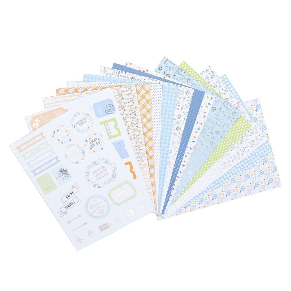 A4 Patterned Cardstock & PreCut Sentiment Toppers And The Adventure