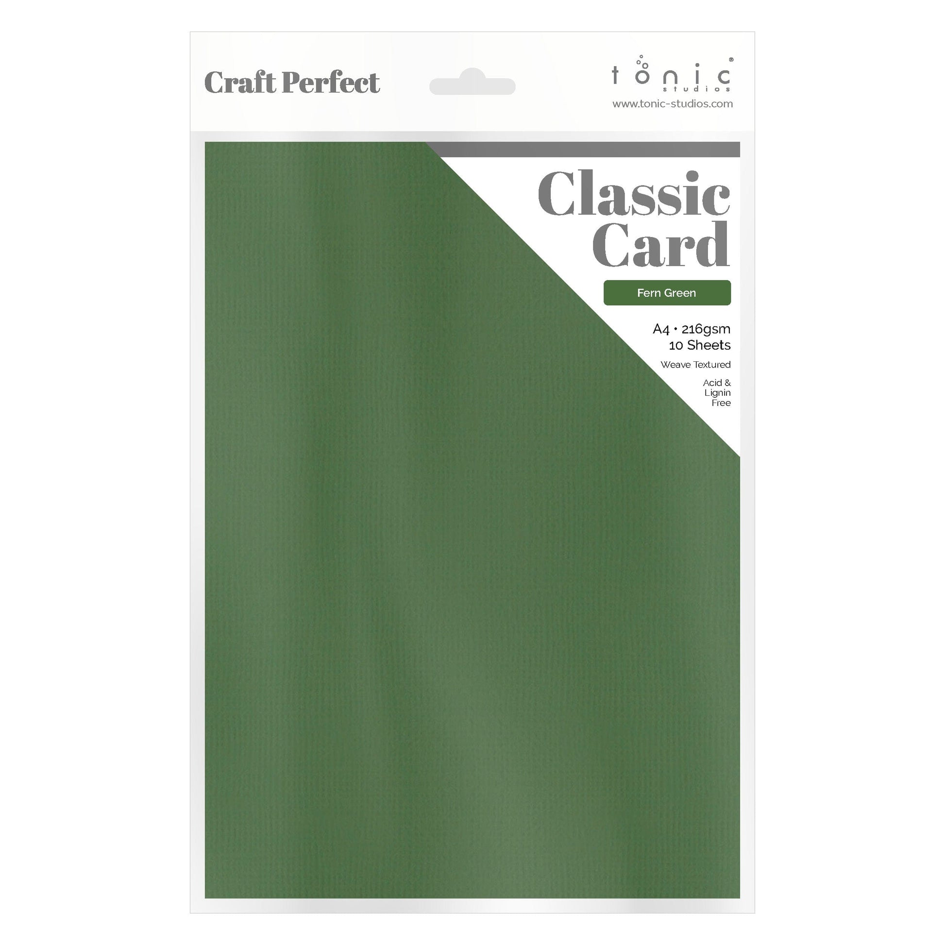 Craft Perfect Classic Card Classic Card  - Fern Green - Weave Textured - A4 - 9037e10