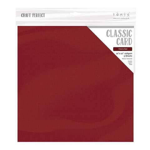 Craft Perfect Classic Card Craft Perfect - Classic Card - Cherry Red - Weave Textured - 12